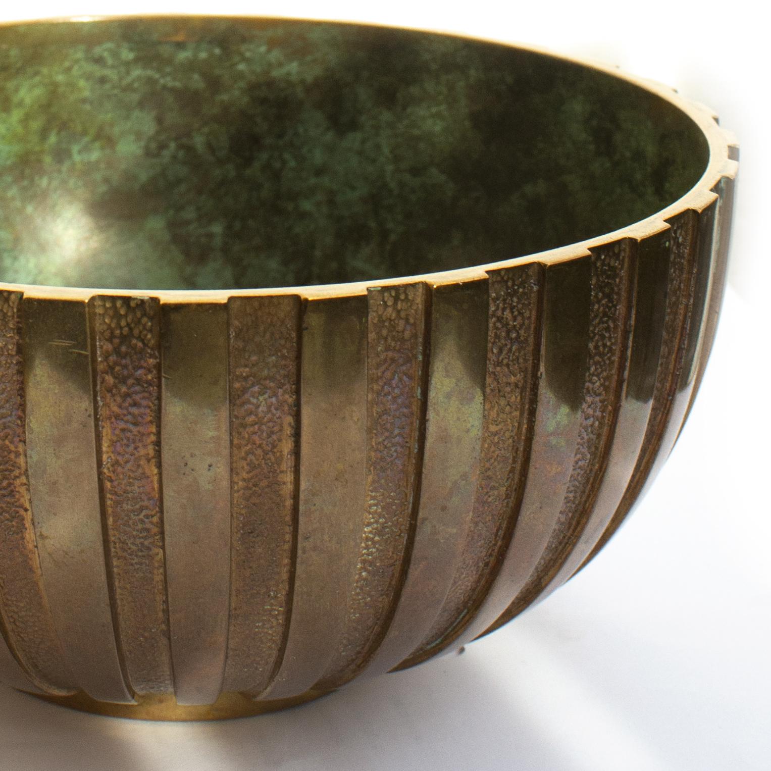 Danish Scandinavian Art Deco Decorative Bronze Bowl from Denmark by Tinos