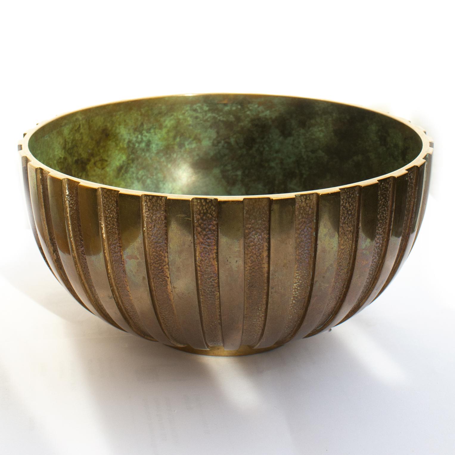 Cast Scandinavian Art Deco Decorative Bronze Bowl from Denmark by Tinos