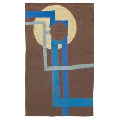 Scandinavian Art Deco Flatweave Rug, Mid 20th Century