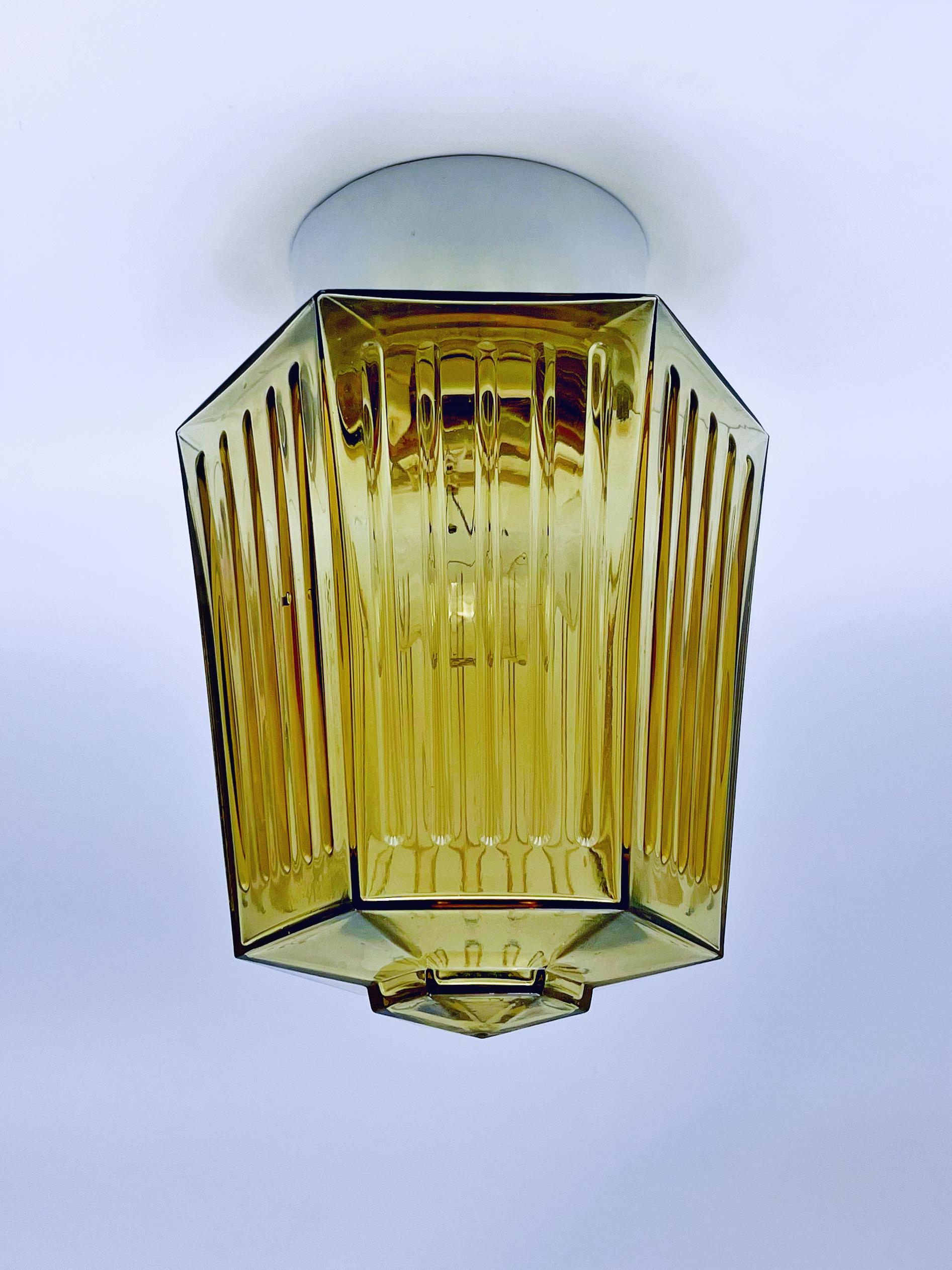Lampada da soffitto ad incasso in stile Art Deco scandinavo, vetro Greene & Greene, 1930-50 circa. in vendita 6