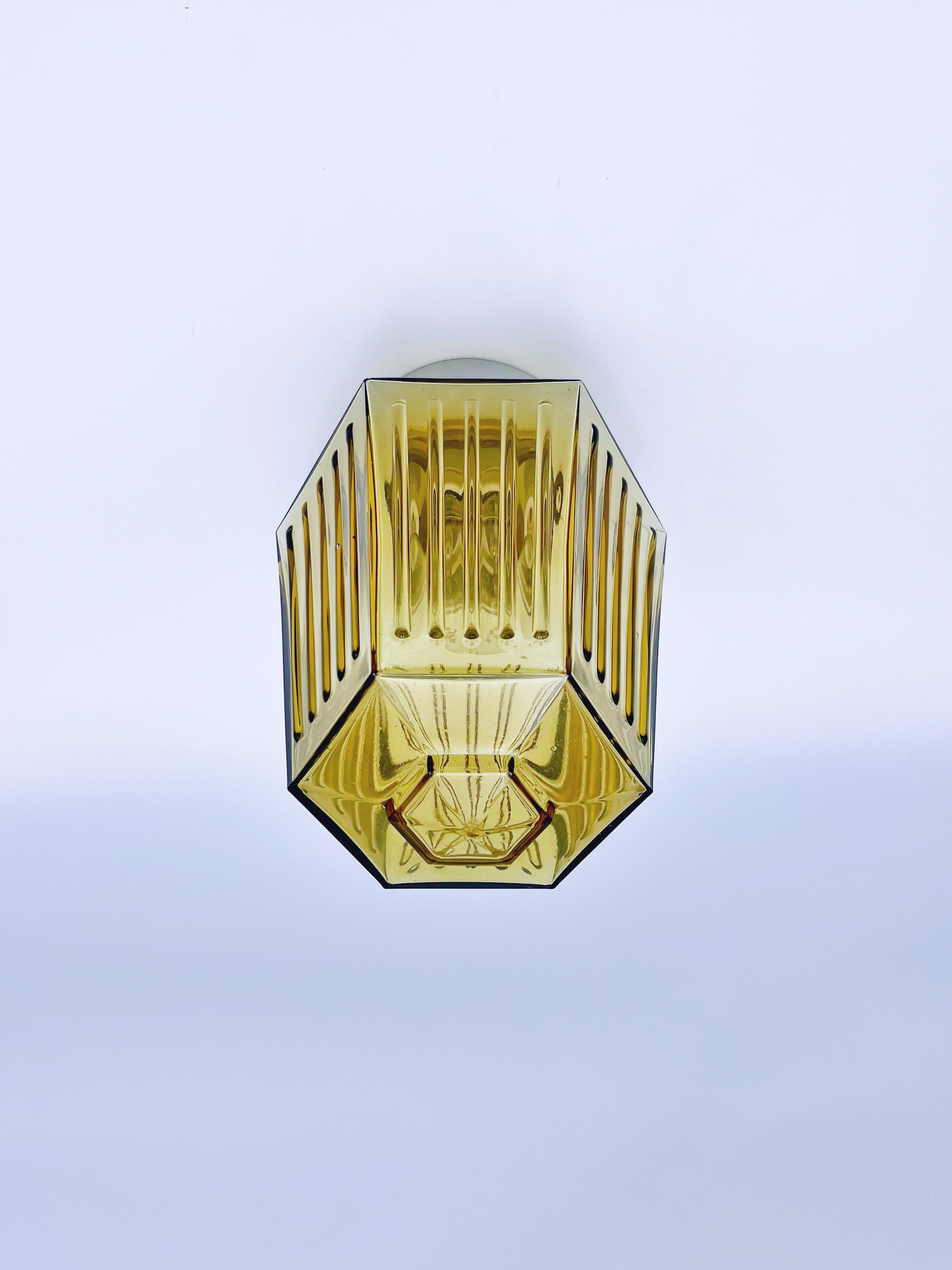 Art Déco Lampada da soffitto ad incasso in stile Art Deco scandinavo, vetro Greene & Greene, 1930-50 circa. in vendita