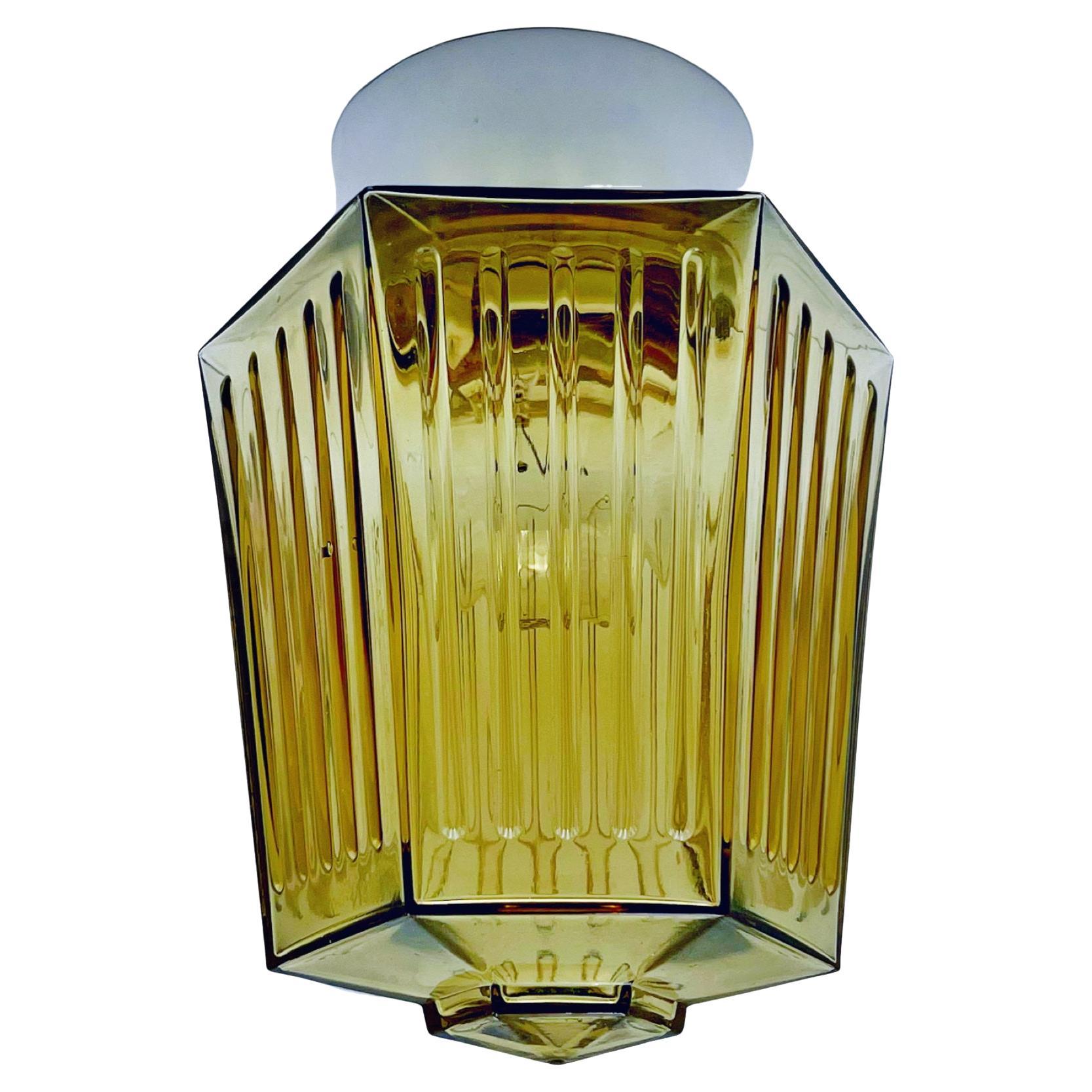 Lampada da soffitto ad incasso in stile Art Deco scandinavo, vetro Greene & Greene, 1930-50 circa. in vendita
