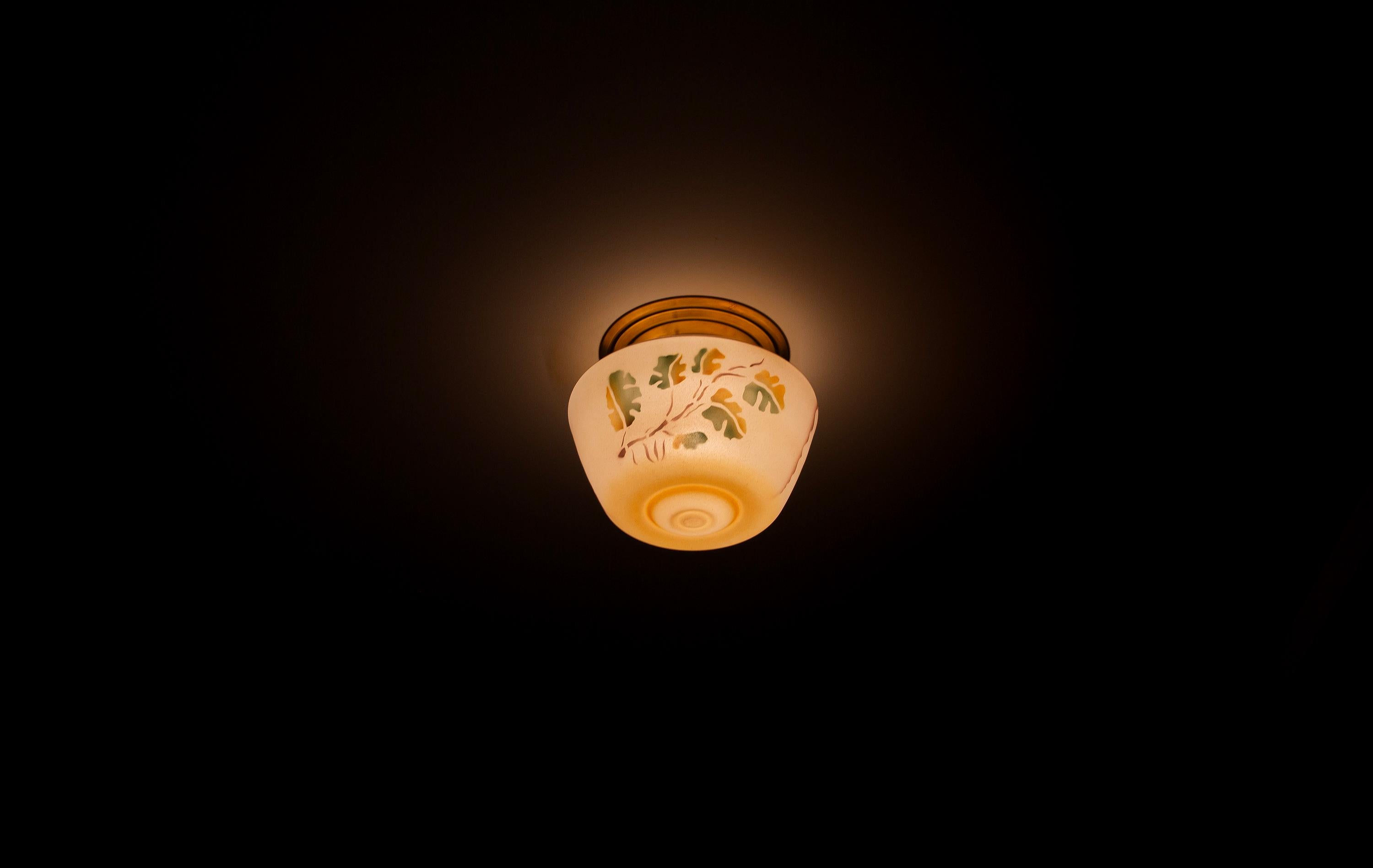 Scandinavian Art Deco Flush Mount Ceiling Light, 1920s For Sale 5