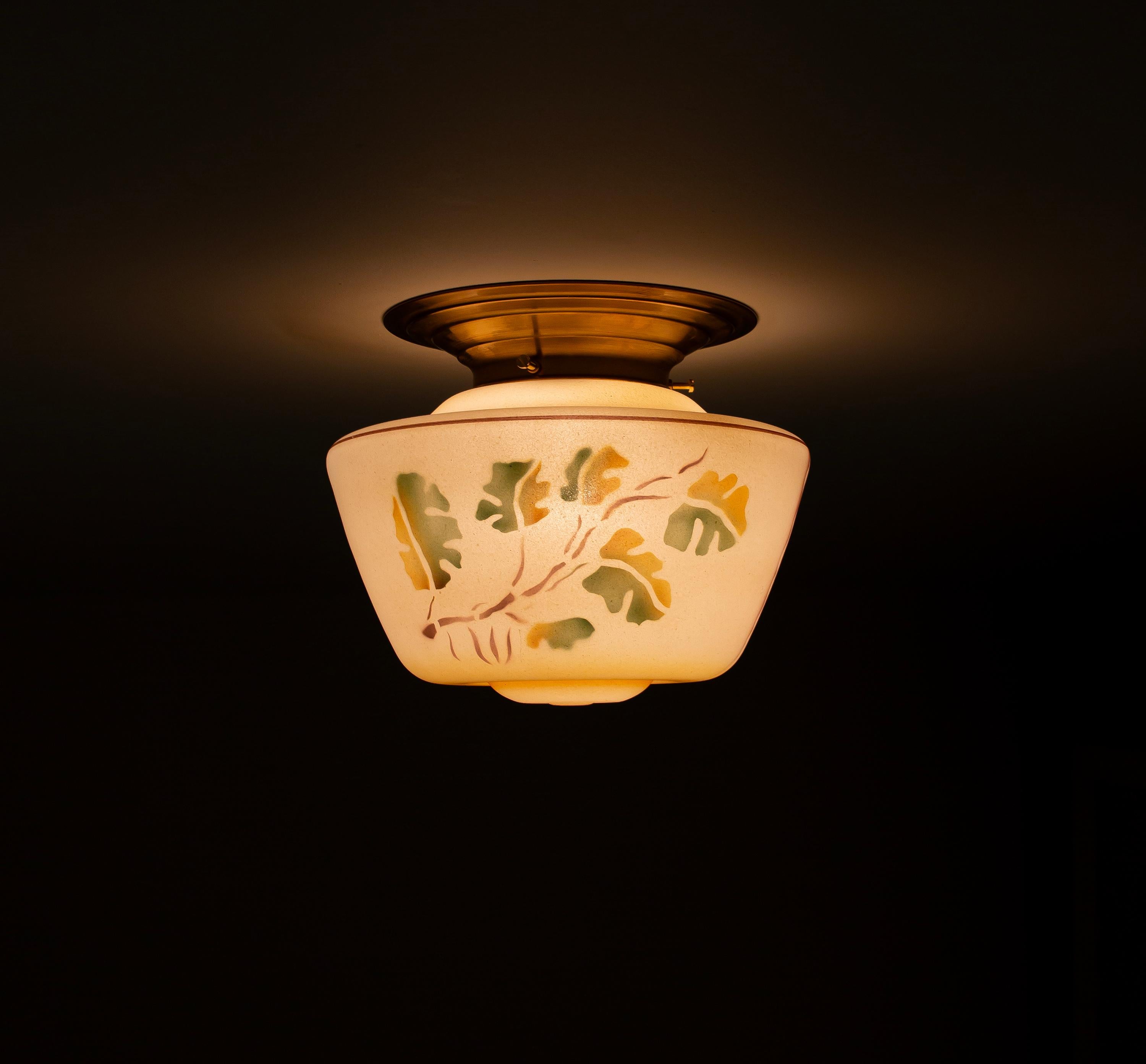 Scandinavian Art Deco Flush Mount Ceiling Light, 1920s For Sale 6