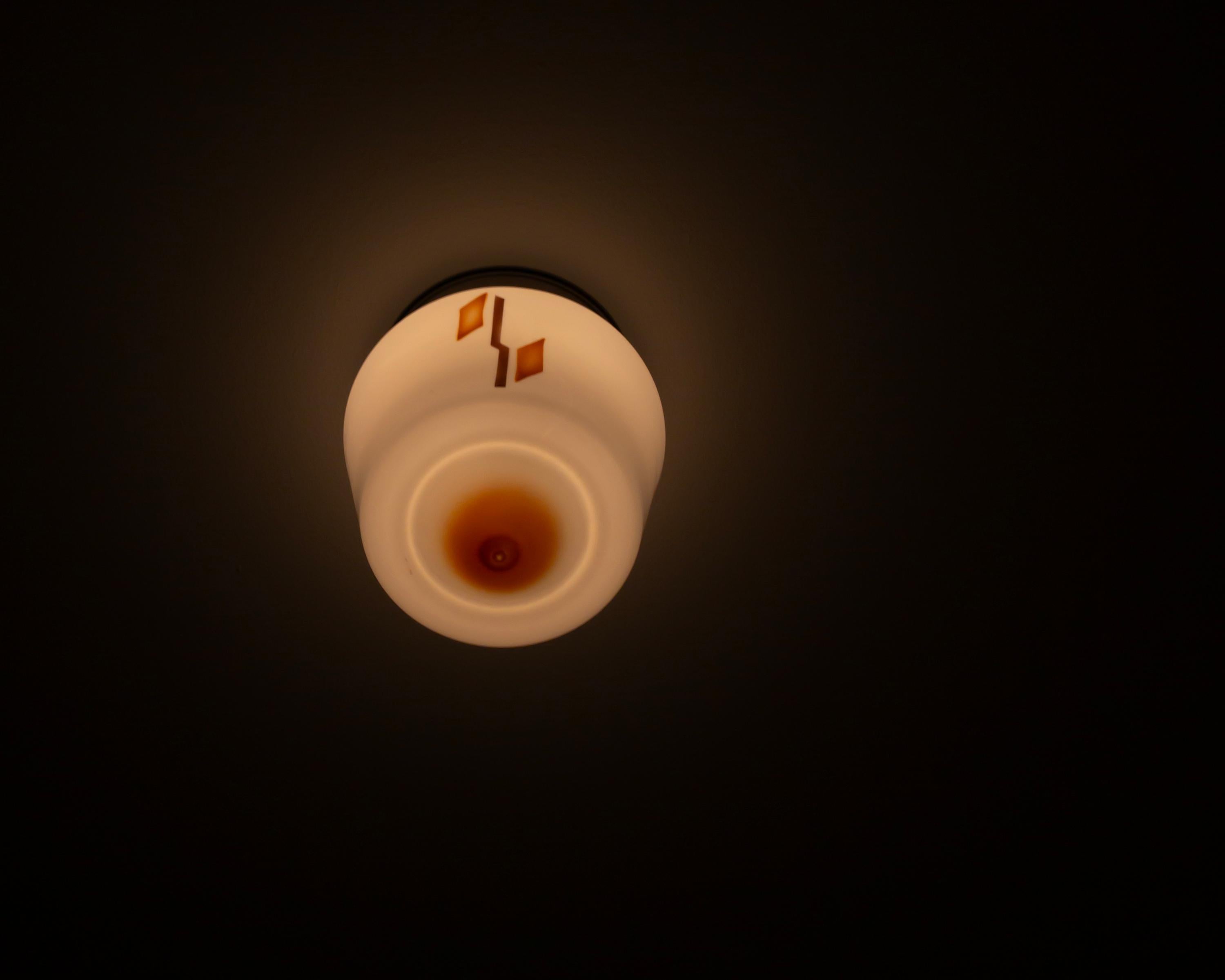 Scandinavian Art Deco Flush Mount Ceiling Light, 1930s For Sale 5
