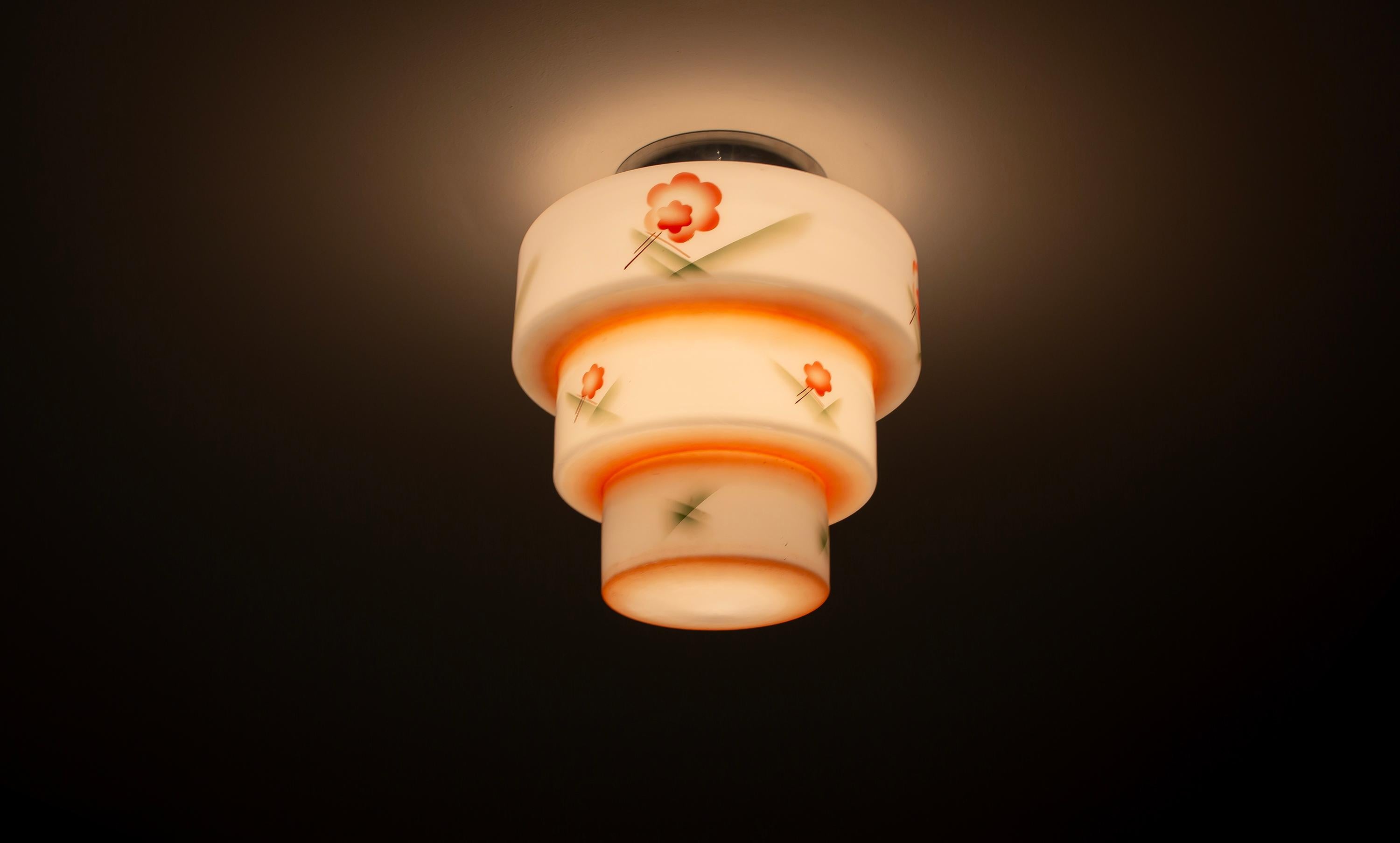 Scandinavian Art Deco Flush Mount Ceiling Light, 1930s For Sale 5
