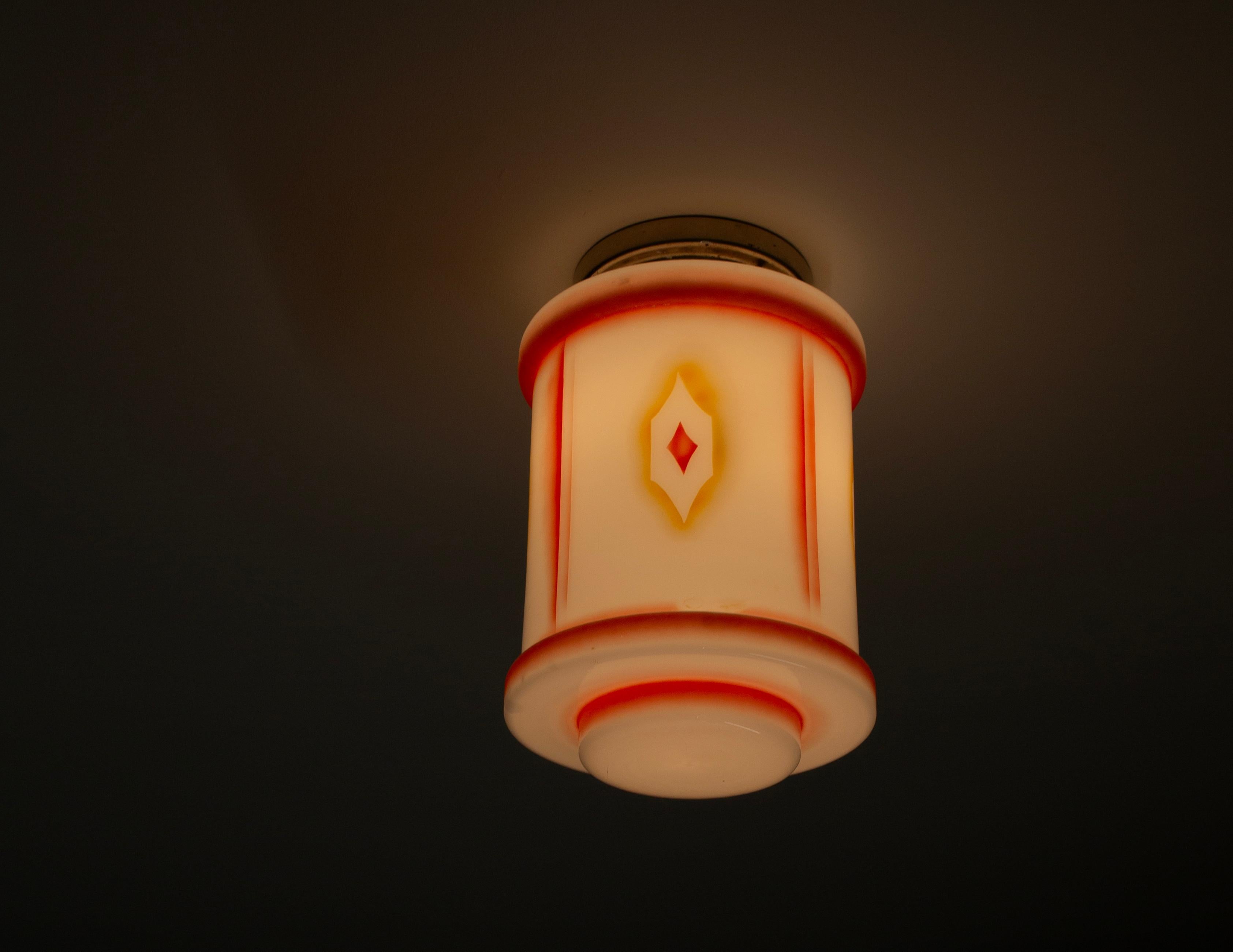 Scandinavian Art Deco Flush Mount Ceiling Light, 1930s For Sale 5