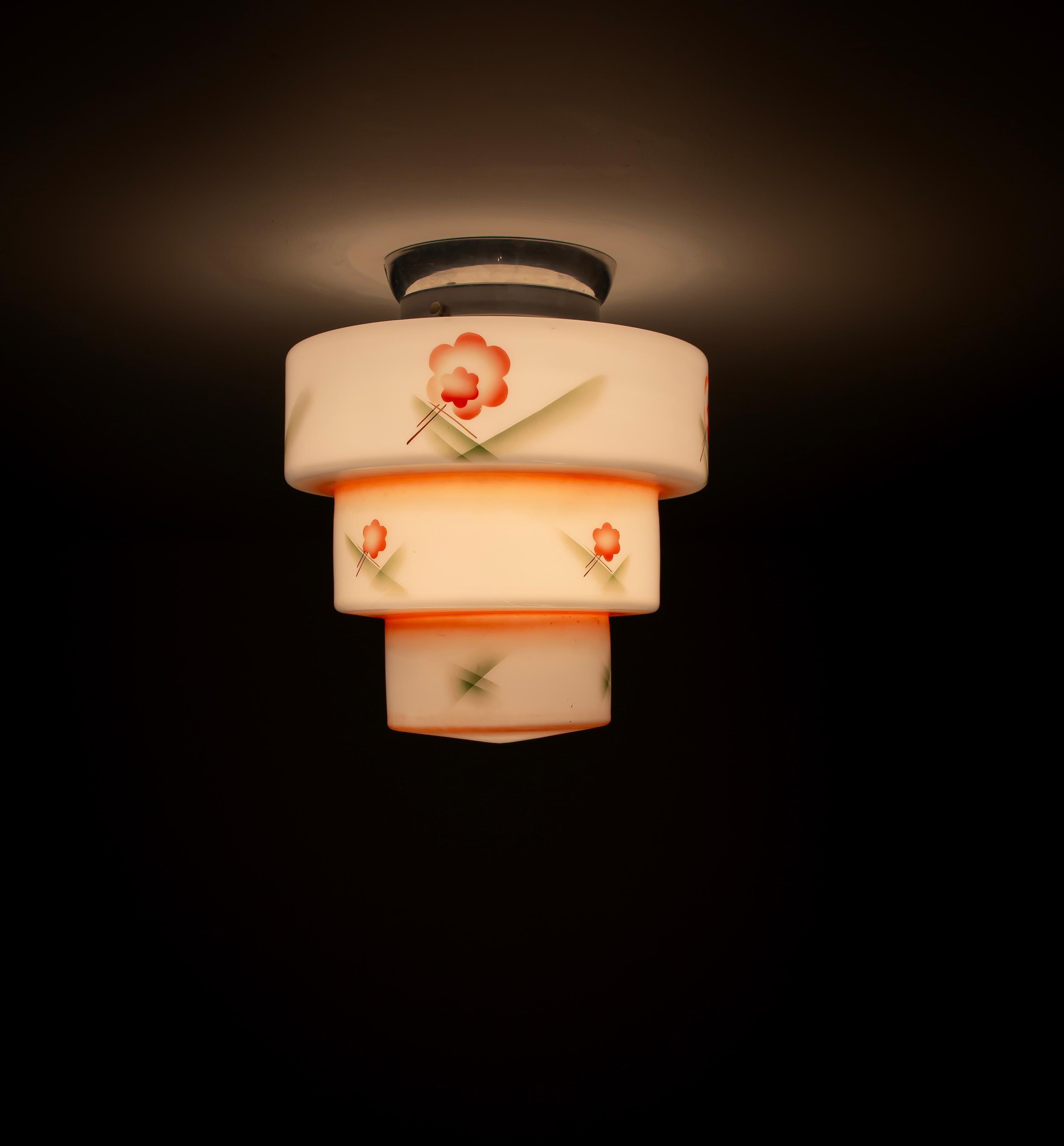Scandinavian Art Deco Flush Mount Ceiling Light, 1930s For Sale 7