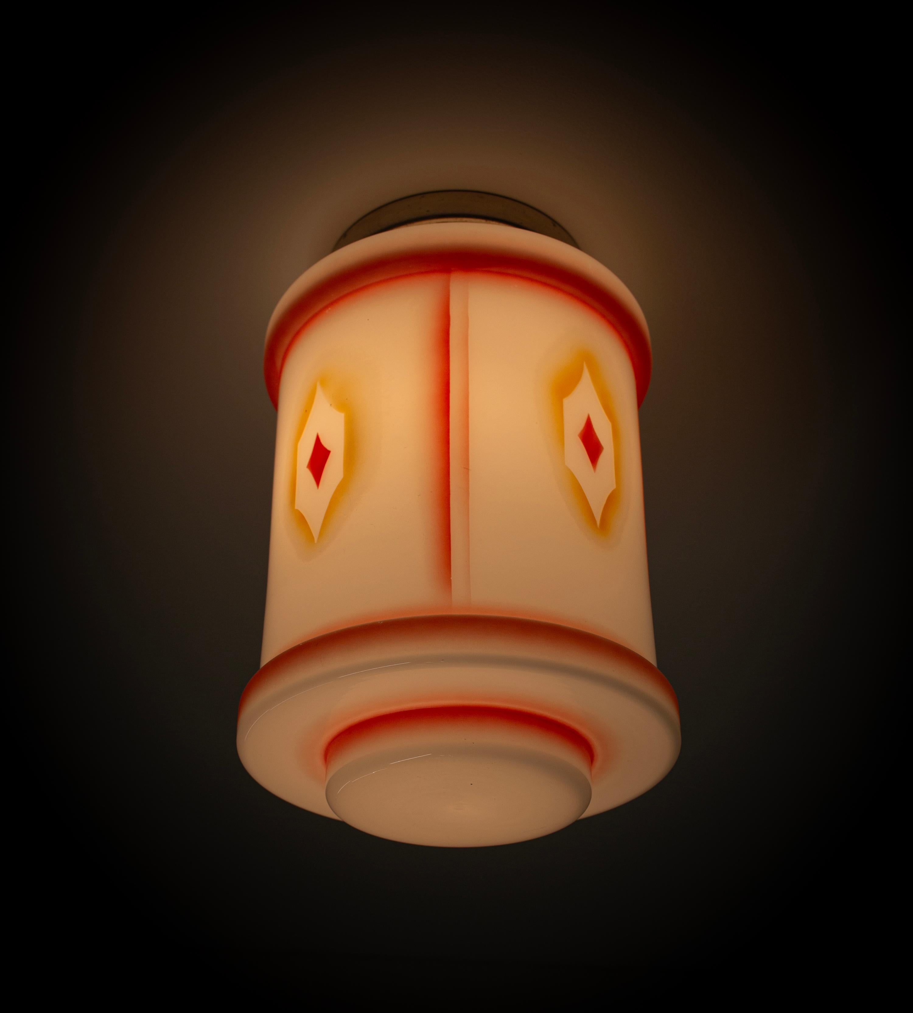 Scandinavian Art Deco Flush Mount Ceiling Light, 1930s For Sale 7