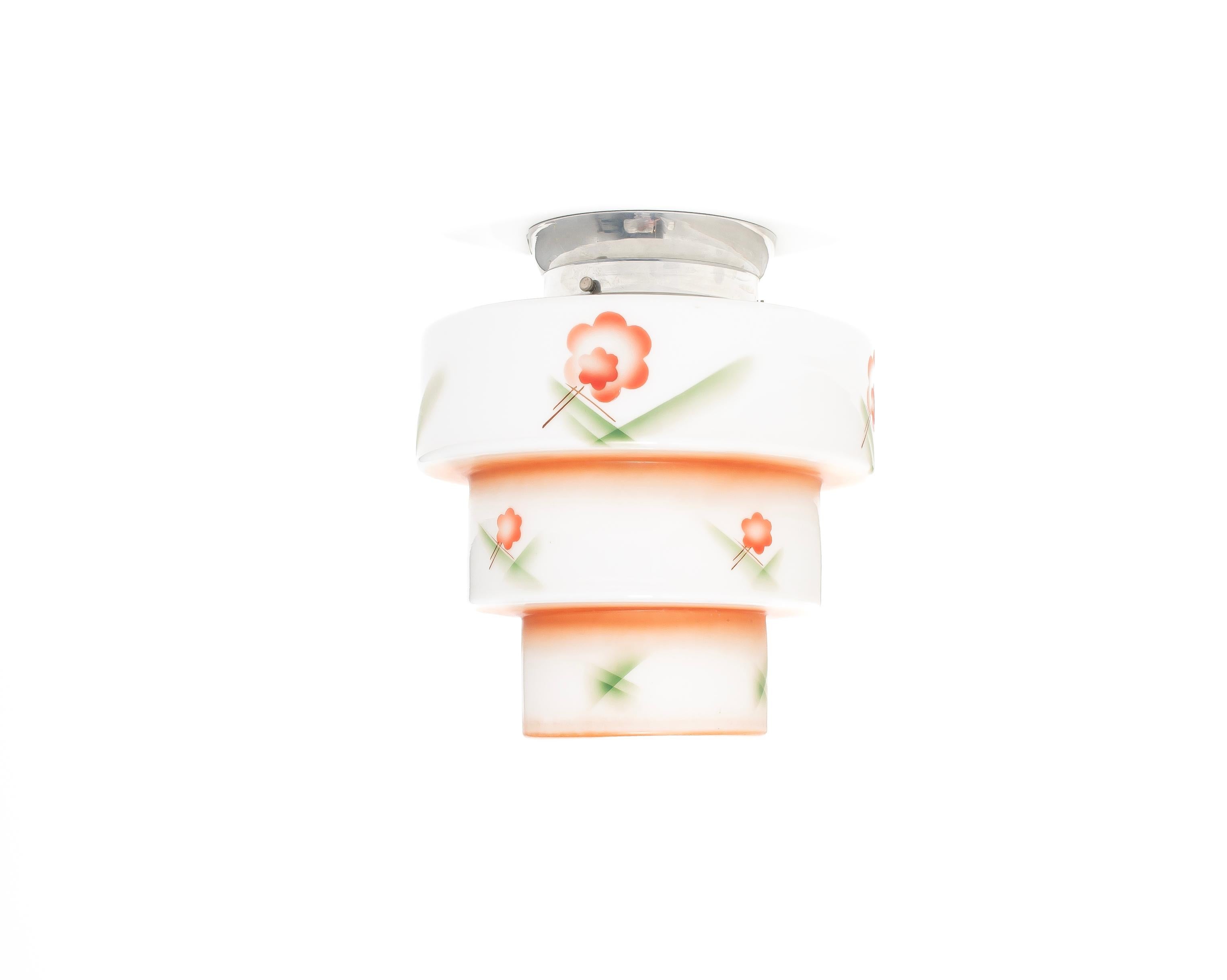 Scandinavian Art Deco Flush Mount Ceiling Light, 1930s In Good Condition For Sale In Oslo, NO