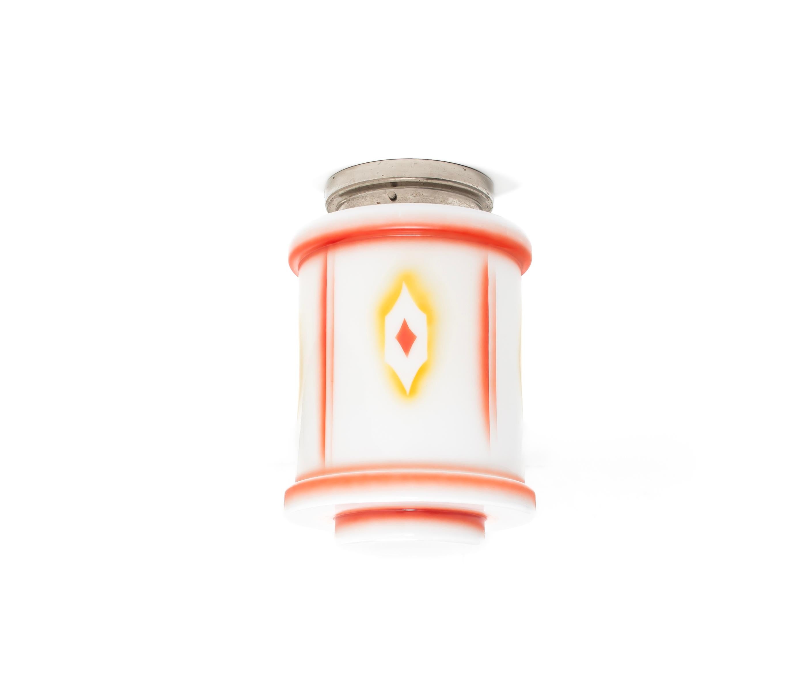 Scandinavian Art Deco Flush Mount Ceiling Light, 1930s In Good Condition For Sale In Oslo, NO