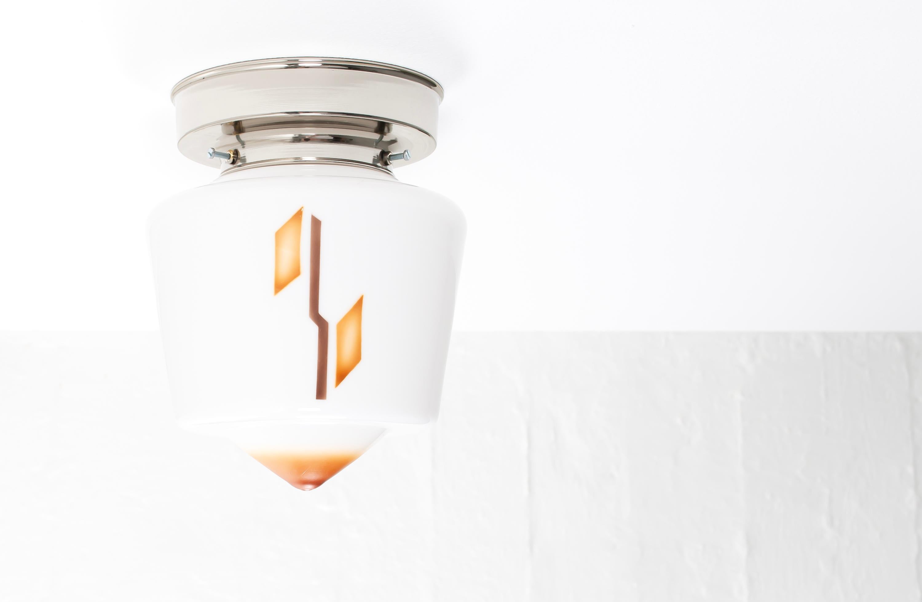 Mid-20th Century Scandinavian Art Deco Flush Mount Ceiling Light, 1930s For Sale