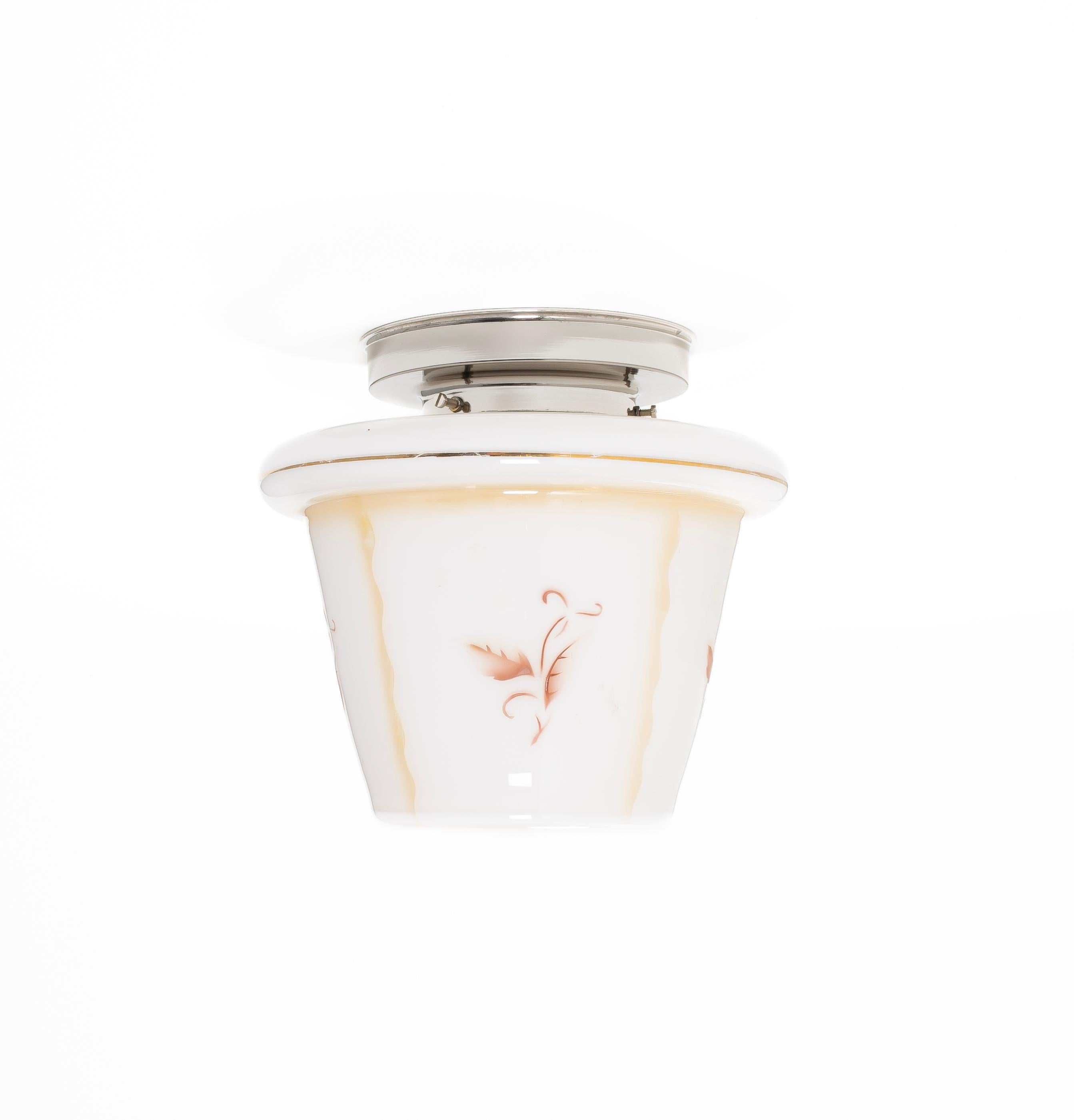 Mid-20th Century Scandinavian Art Deco Flush Mount Ceiling Light, 1930s For Sale