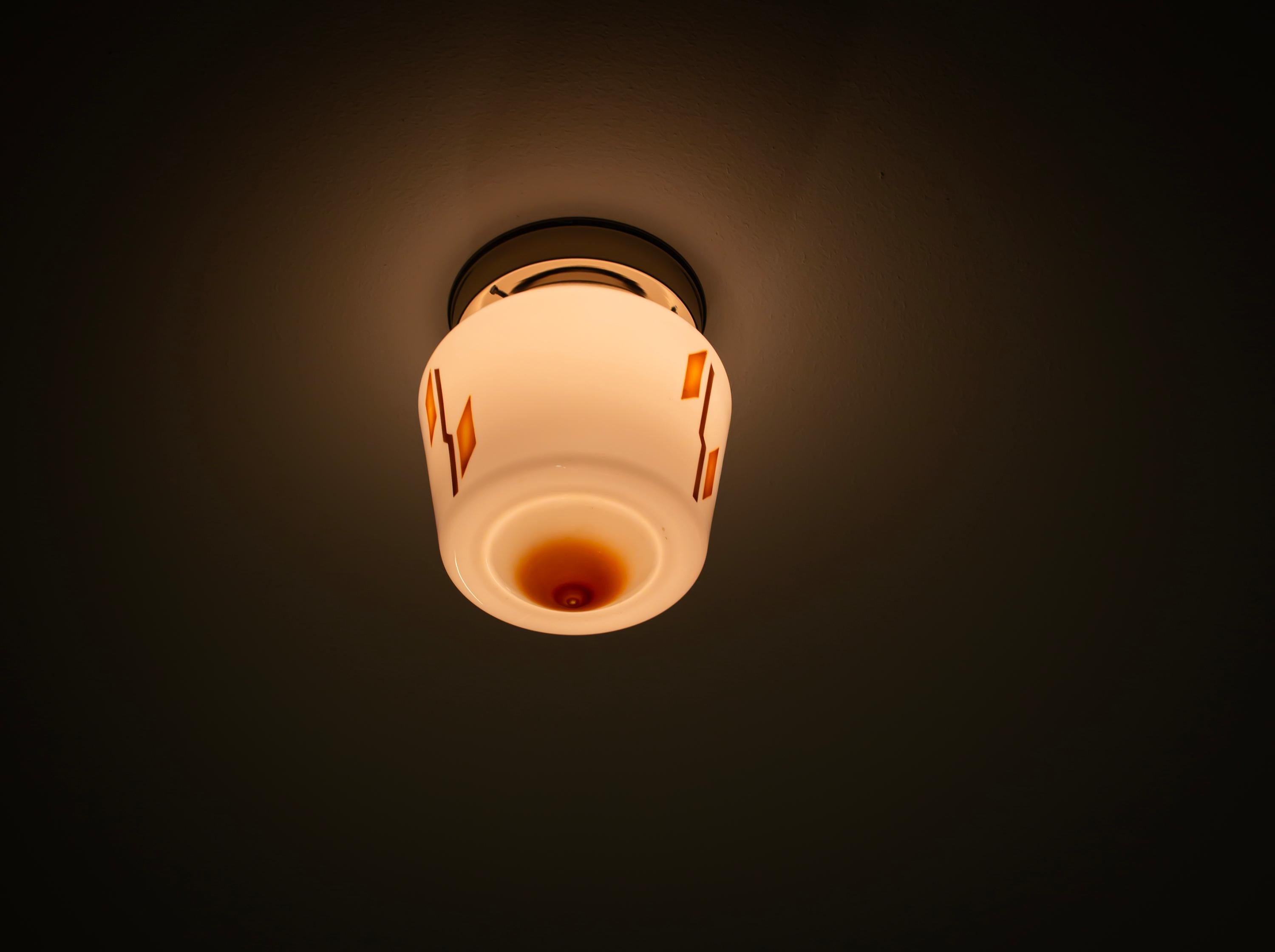 Scandinavian Art Deco Flush Mount Ceiling Light, 1930s For Sale 1