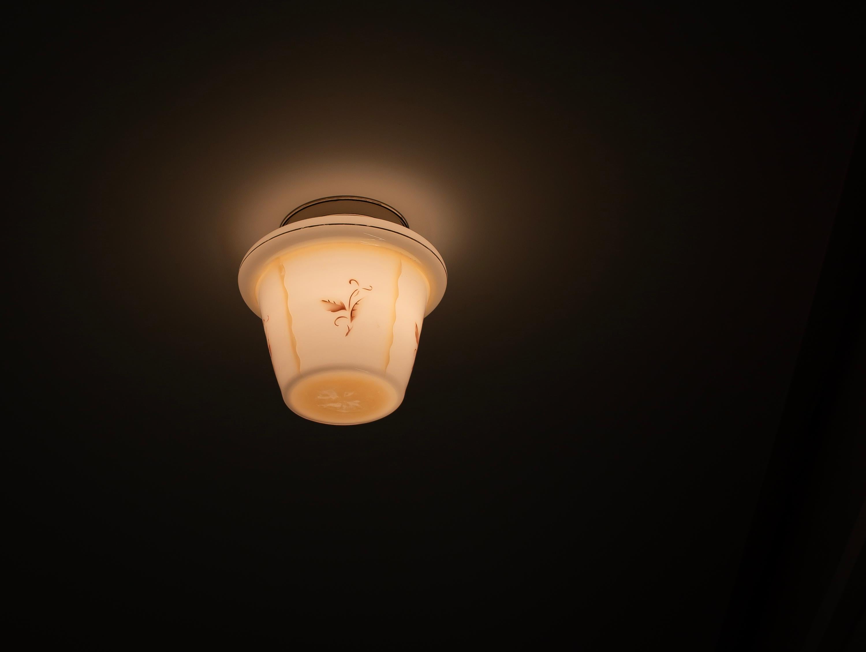 Scandinavian Art Deco Flush Mount Ceiling Light, 1930s For Sale 1