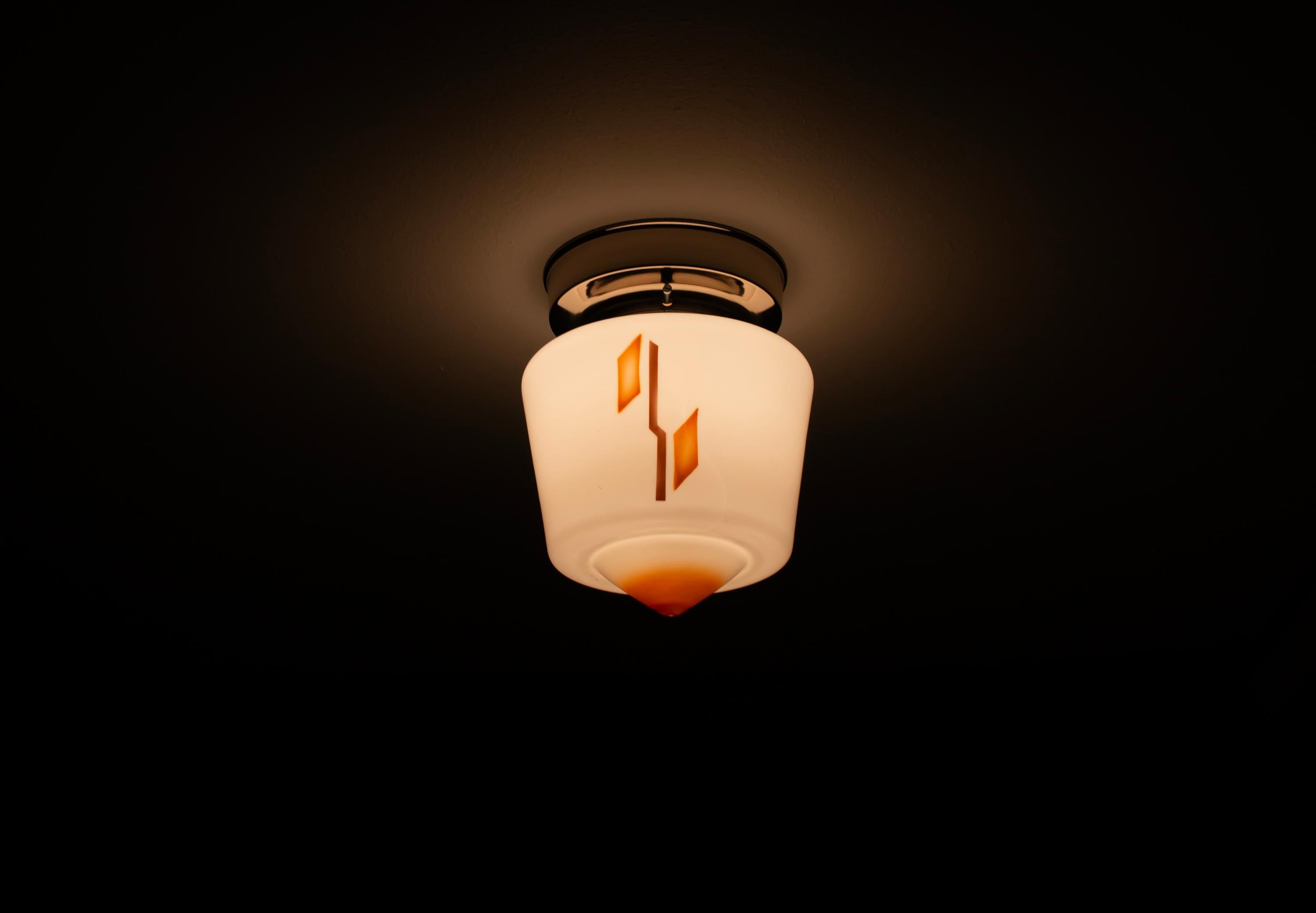 Scandinavian Art Deco Flush Mount Ceiling Light, 1930s For Sale 2