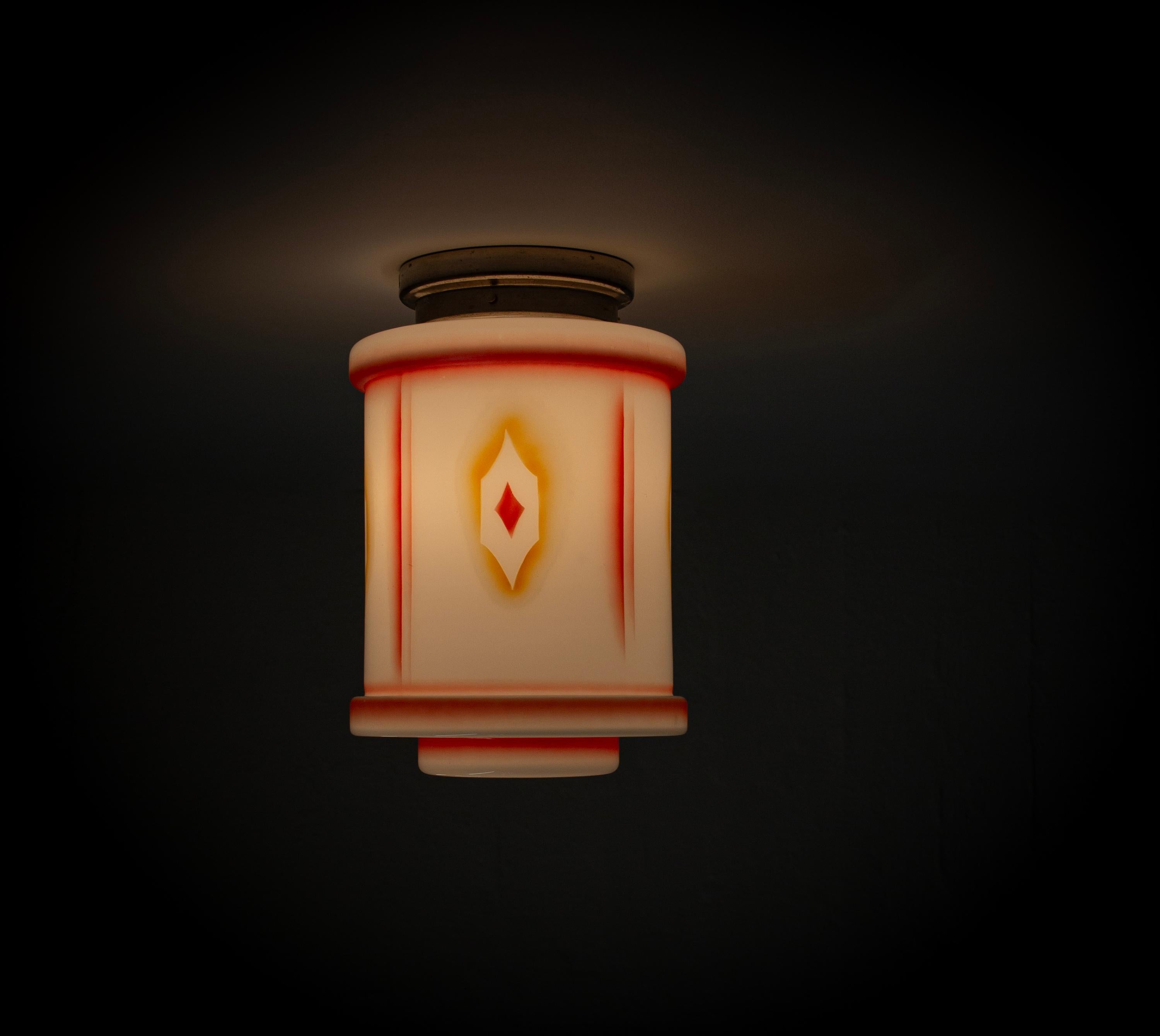 Scandinavian Art Deco Flush Mount Ceiling Light, 1930s For Sale 2