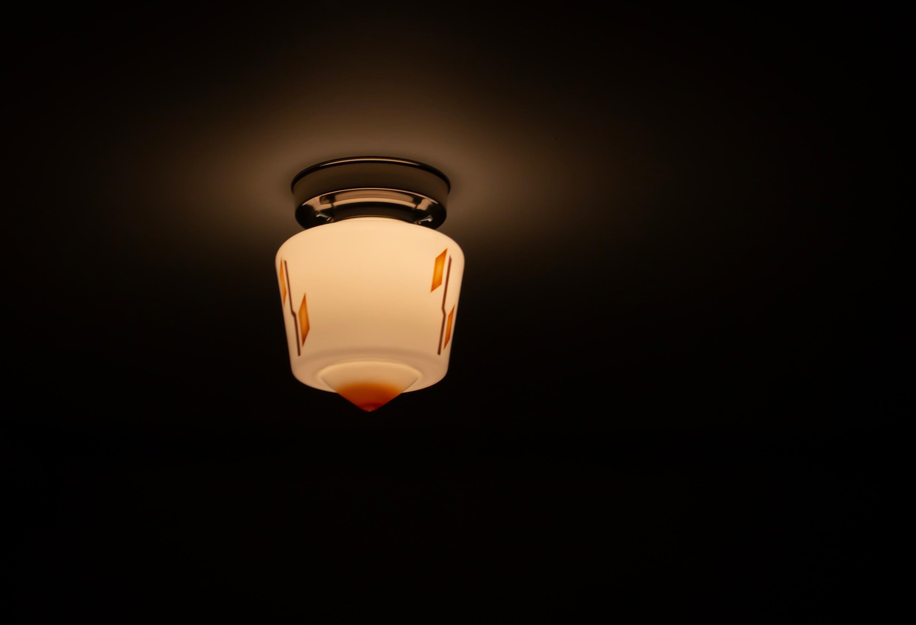 Scandinavian Art Deco Flush Mount Ceiling Light, 1930s For Sale 4