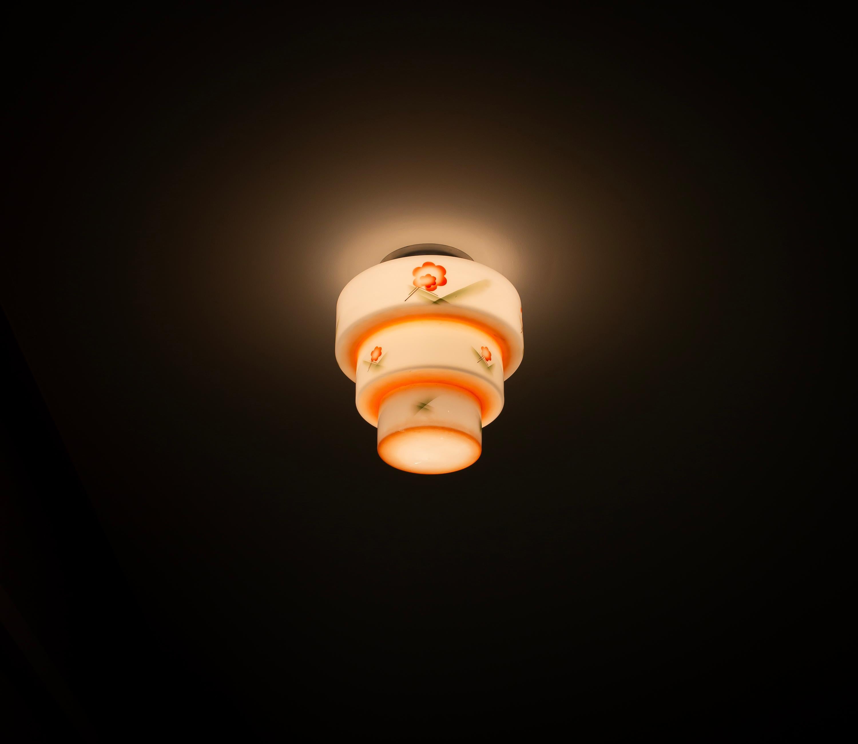 Scandinavian Art Deco Flush Mount Ceiling Light, 1930s For Sale 4