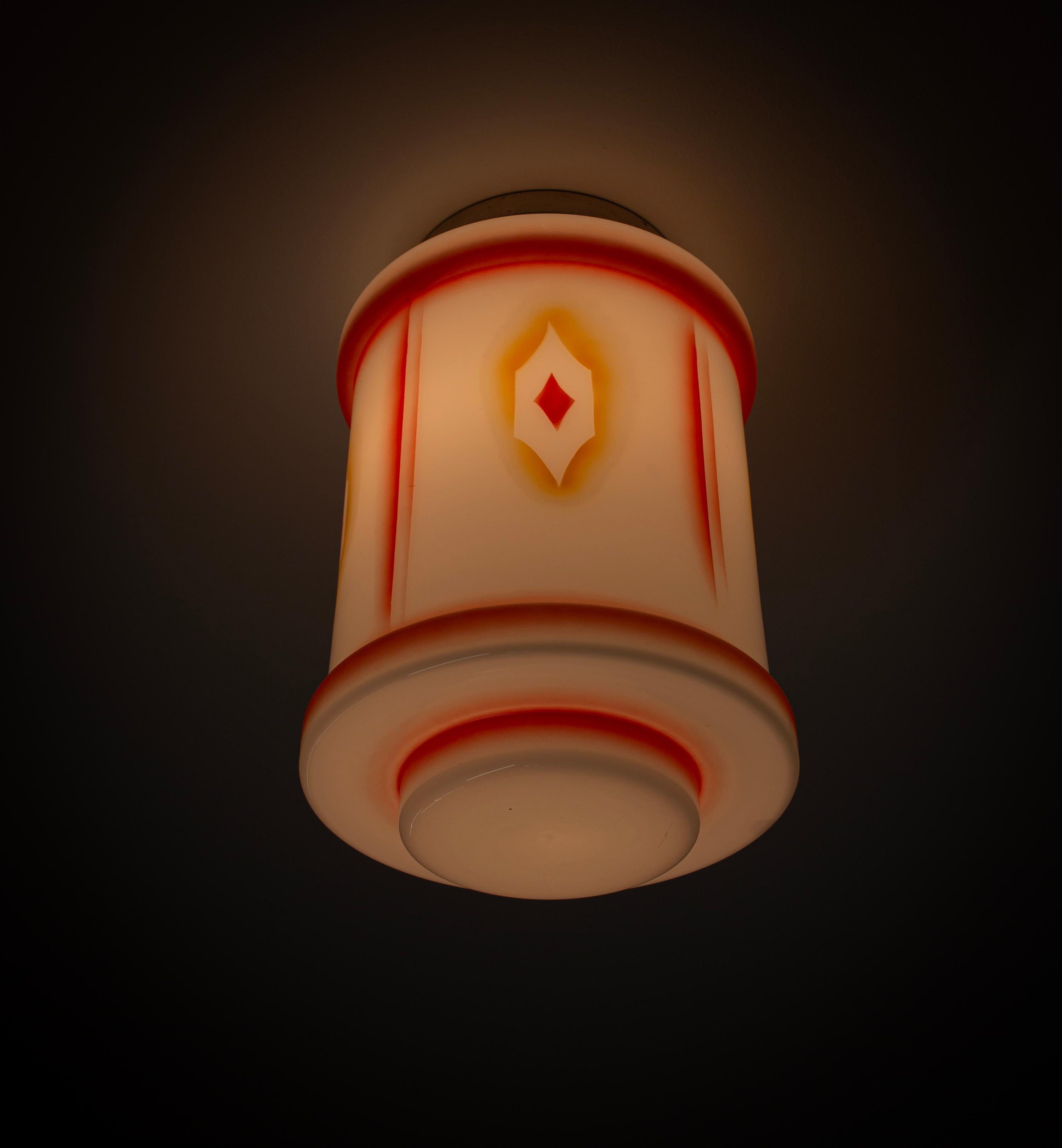 Scandinavian Art Deco Flush Mount Ceiling Light, 1930s For Sale 4