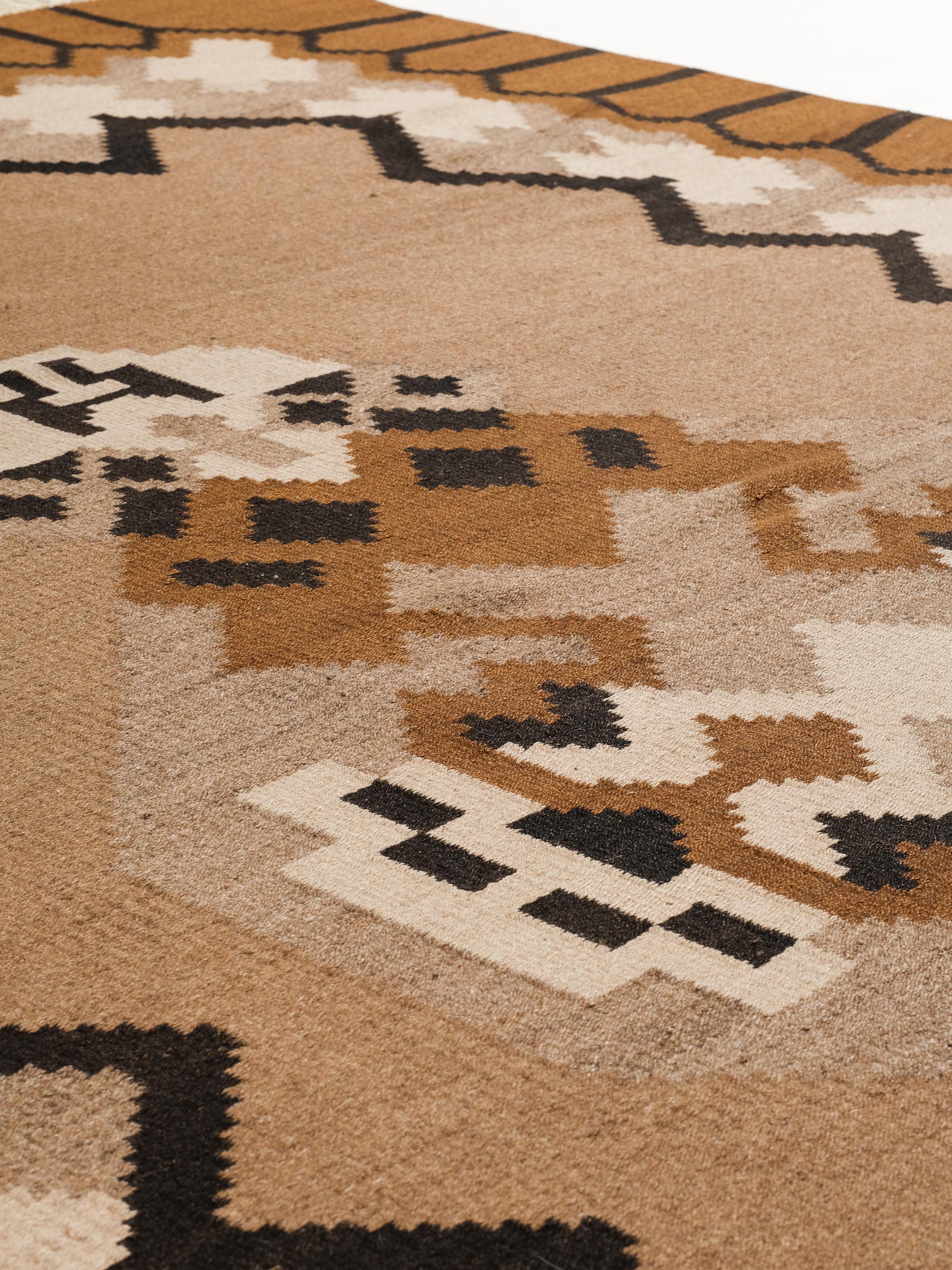 Scandinavian Art Deco / Funkis Flat Weave Rug, 1930s In Good Condition In Helsinki, FI