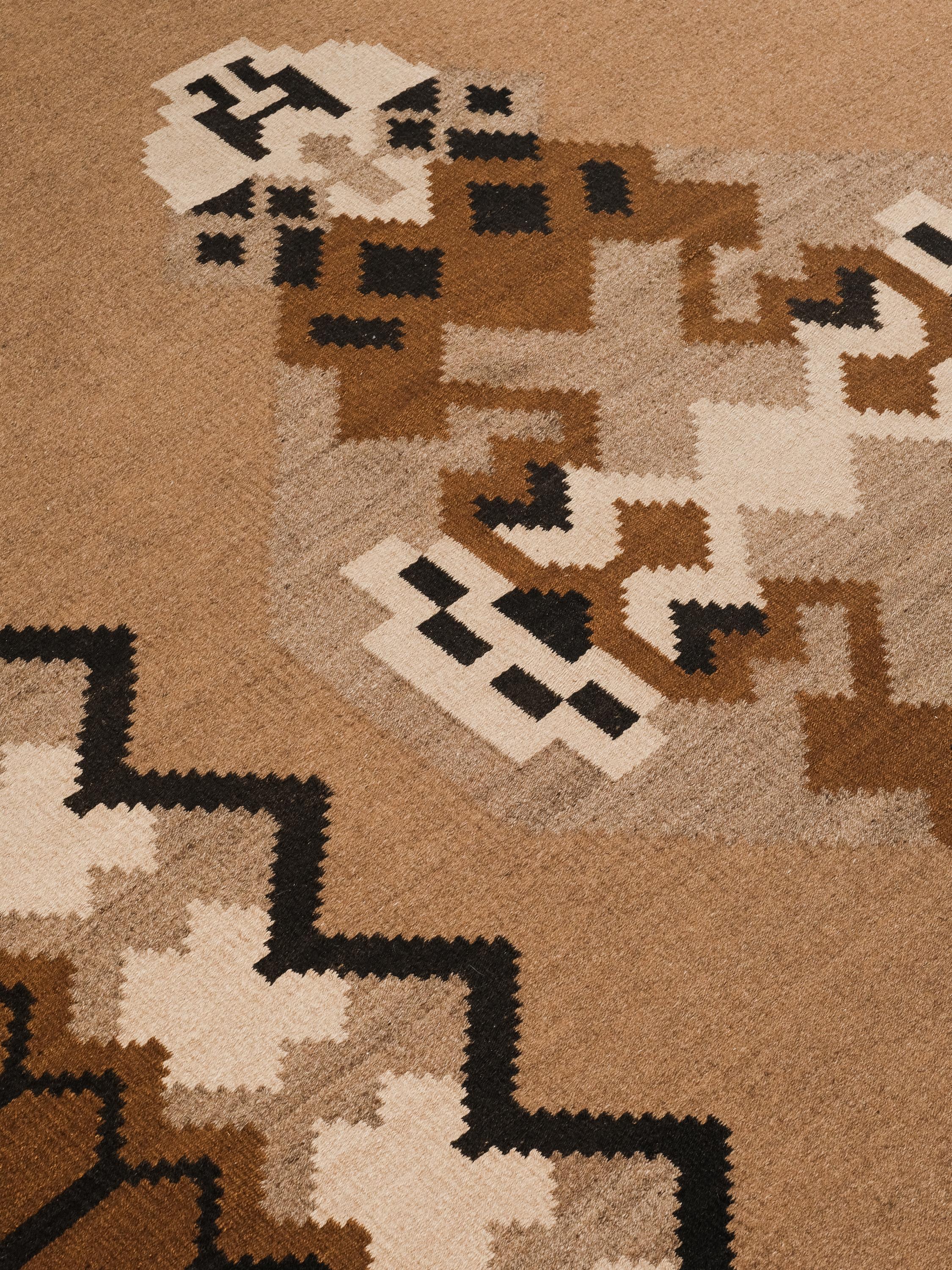 Mid-20th Century Scandinavian Art Deco / Funkis Flat Weave Rug, 1930s