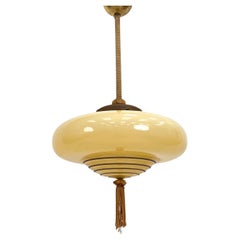 Scandinavian Art Deco Glass Ceiling Lamp, Circa 1930s