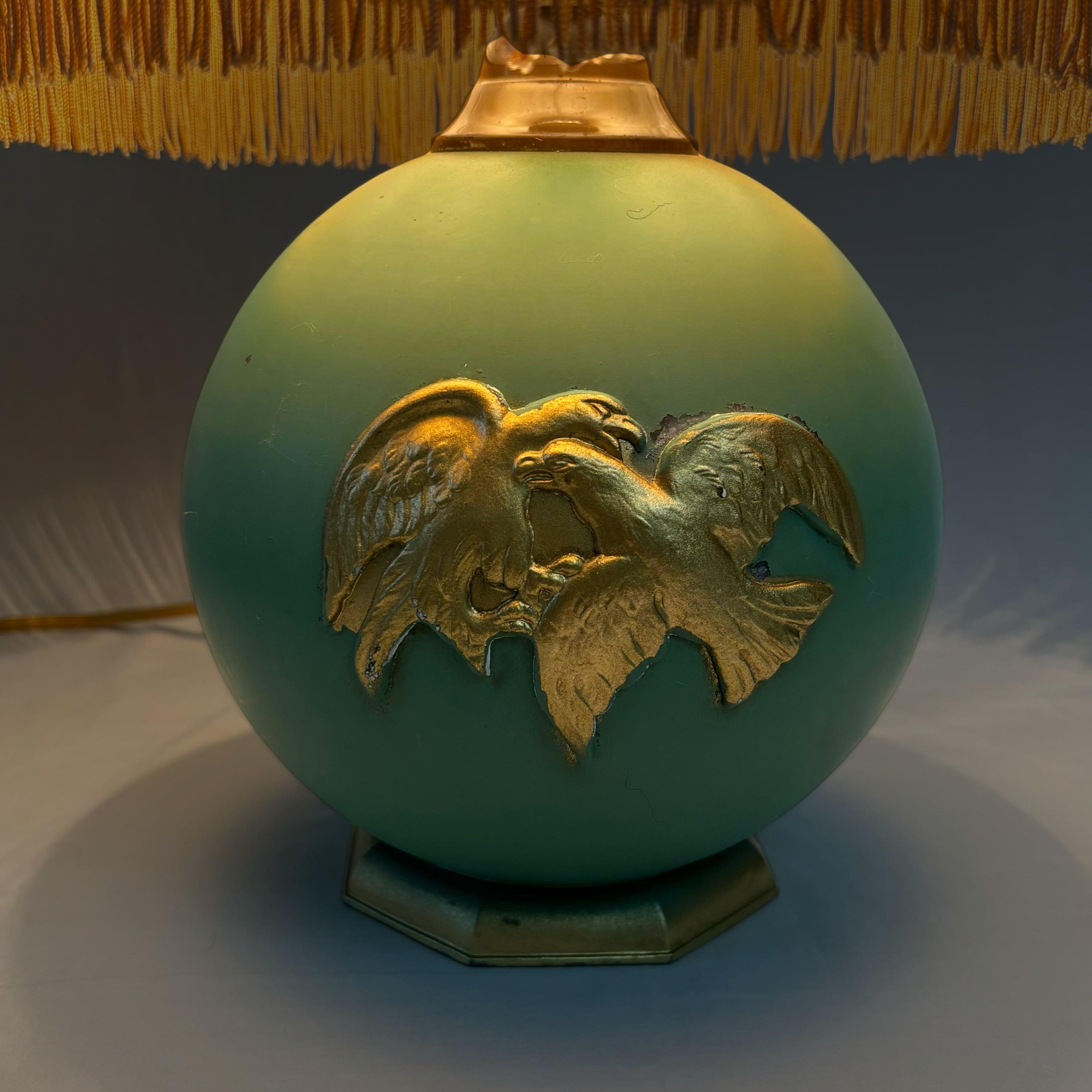 Cast Scandinavian art deco globe table lamp, Stjärnmetall, Sweden, 1930s For Sale