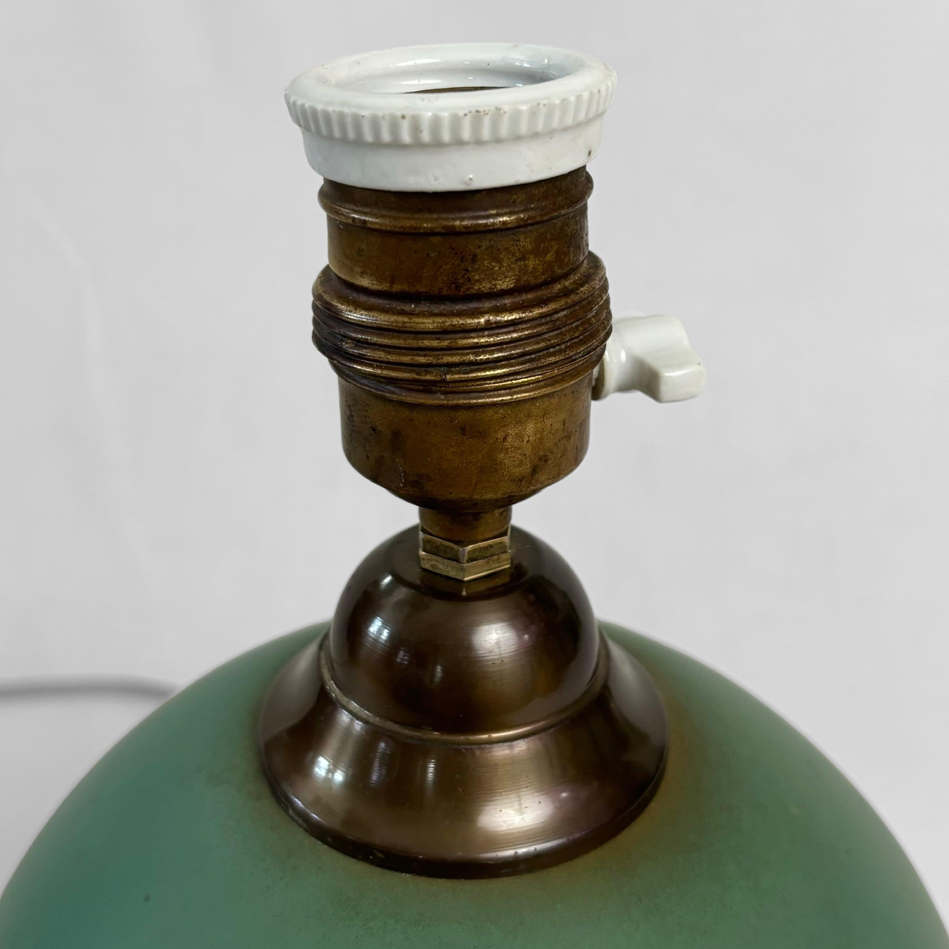 Metal Scandinavian art deco globe table lamp, Stjärnmetall, Sweden, 1930s For Sale