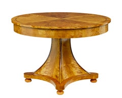 Scandinavian art deco inlaid birch center table