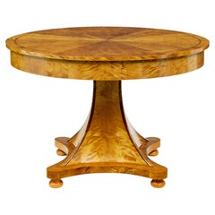 Scandinavian art deco inlaid birch center table