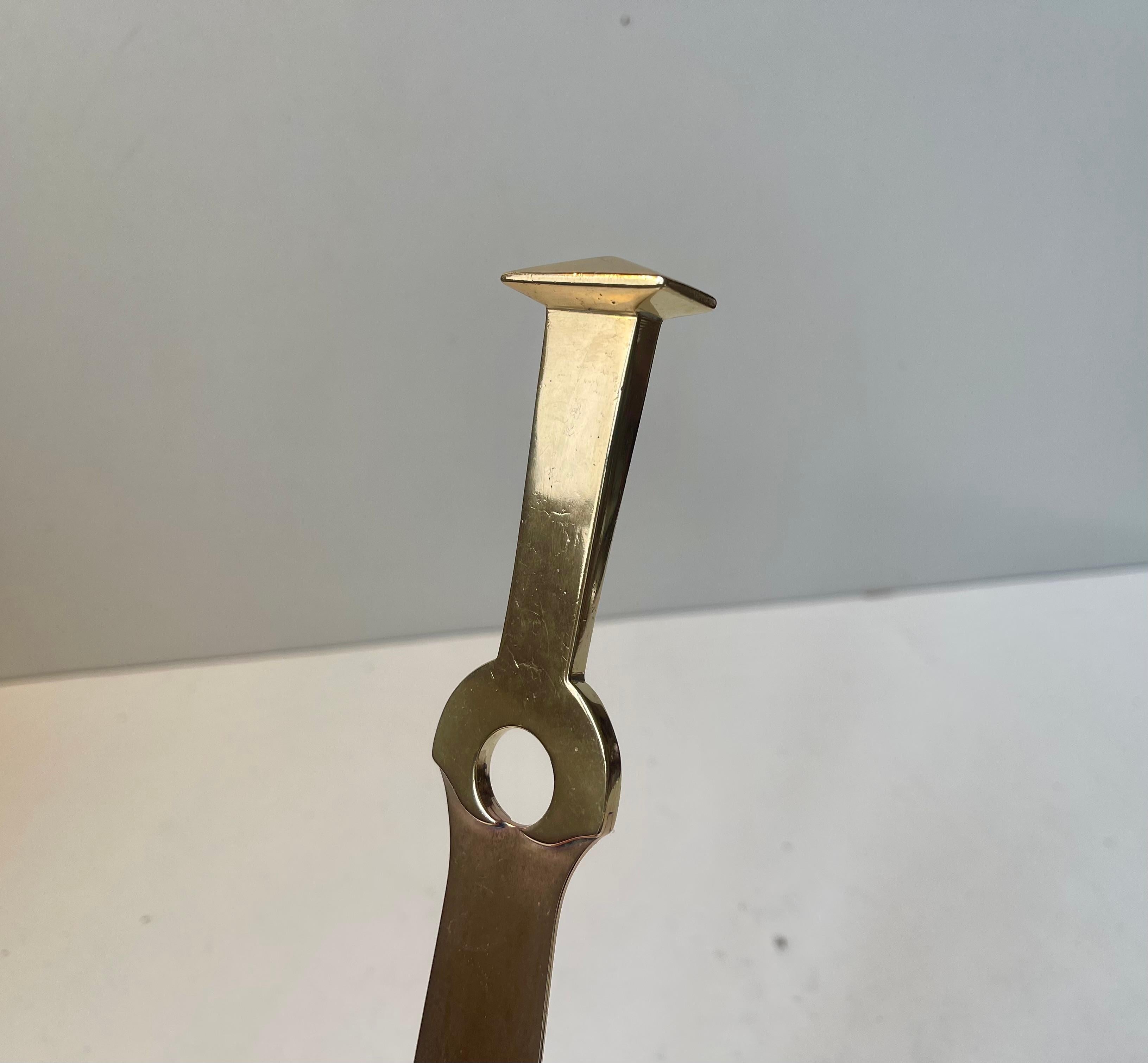 Skandinavischer Brieföffner im Art déco-Stil aus Messing, 1930er Jahre im Zustand „Gut“ im Angebot in Esbjerg, DK