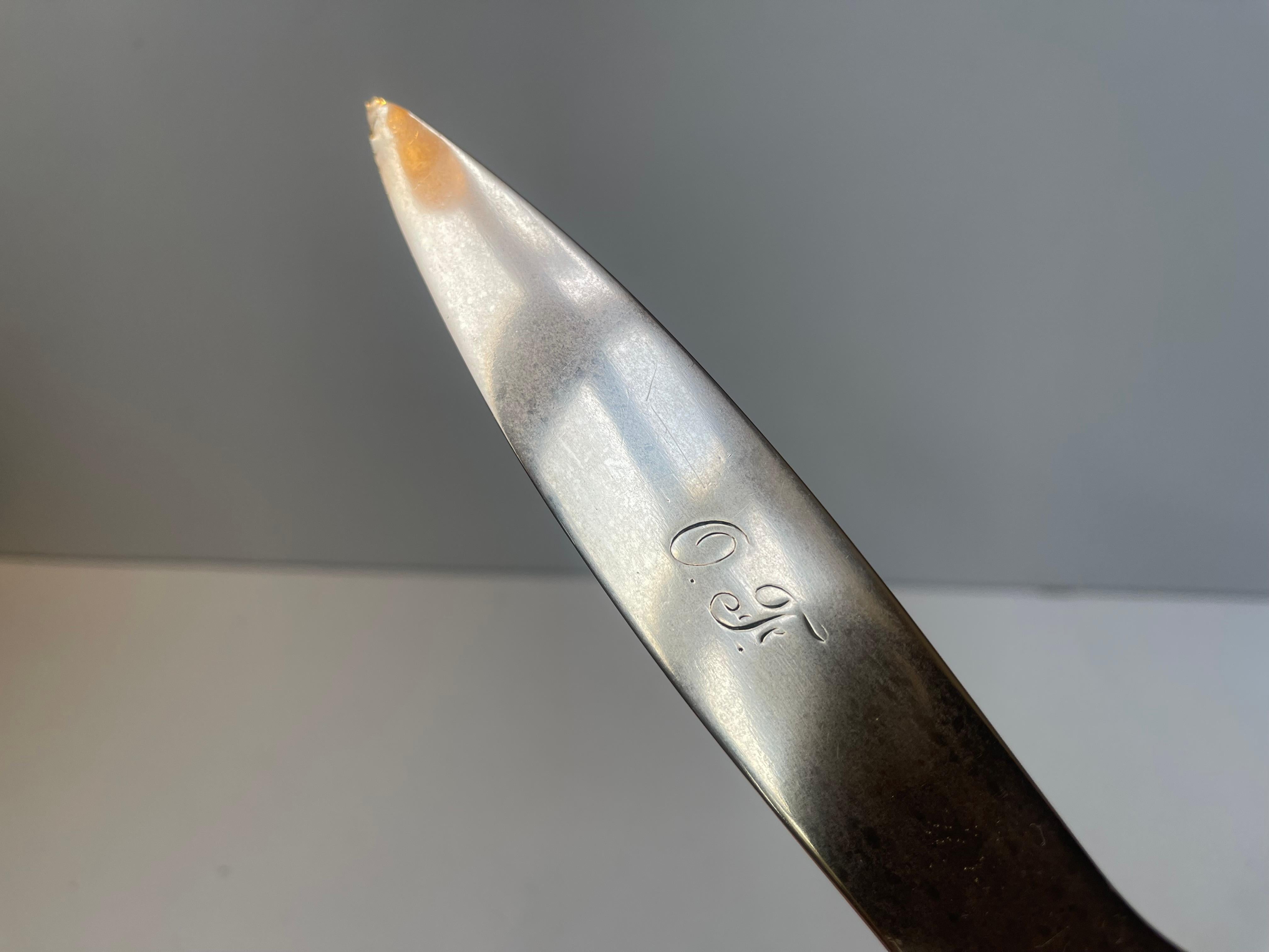 Skandinavischer Brieföffner im Art déco-Stil aus Messing, 1930er Jahre im Angebot 4