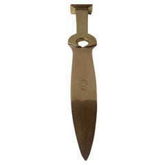 Antique Scandinavian Art Deco Letter Opener in Brass, 1930s
