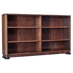 Scandinavian Art Deco mahogany and kingwood open bookcase