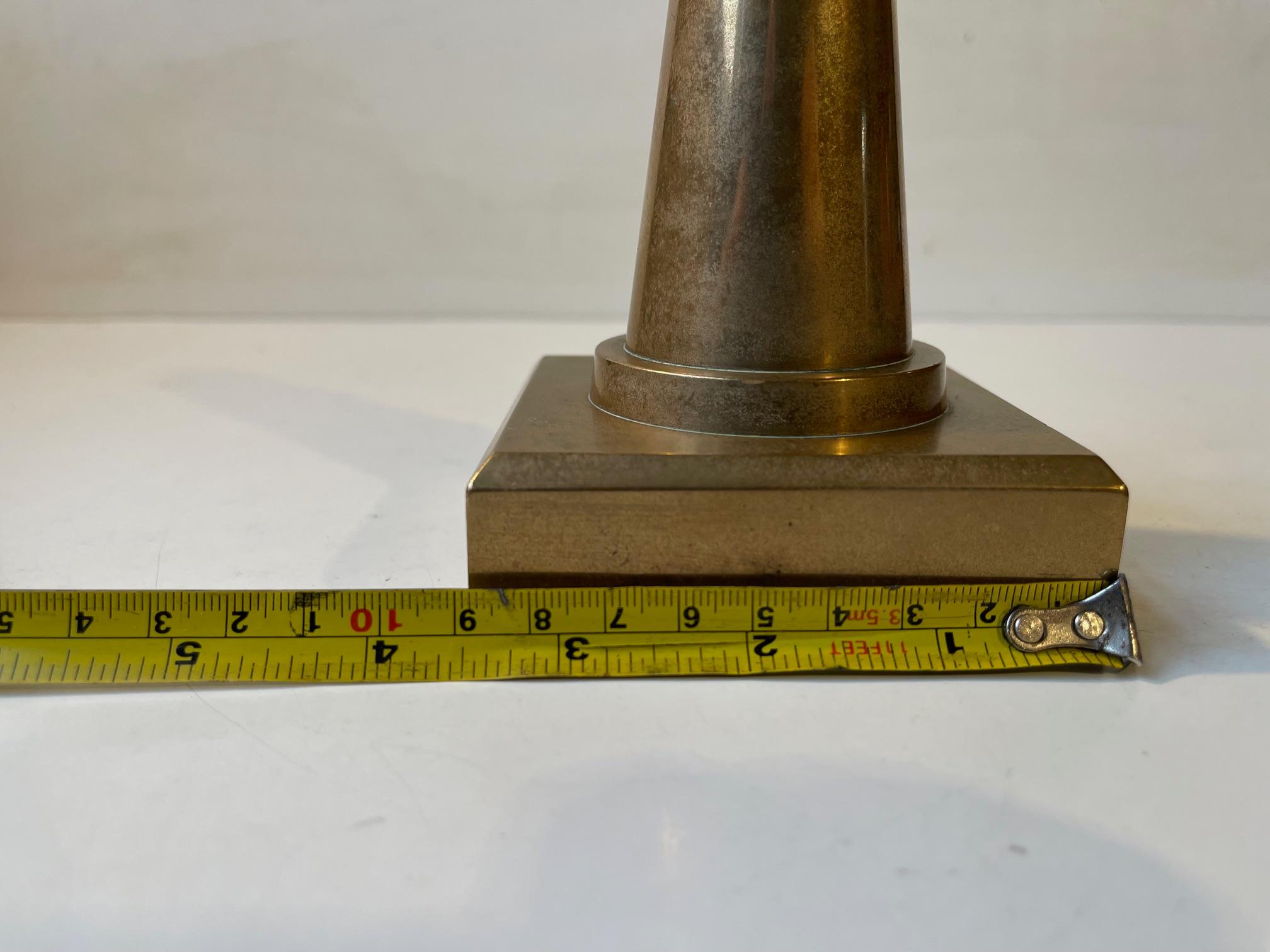 Scandinavian Art Deco Obelisk in Heavy Bronze, 1930s For Sale 1