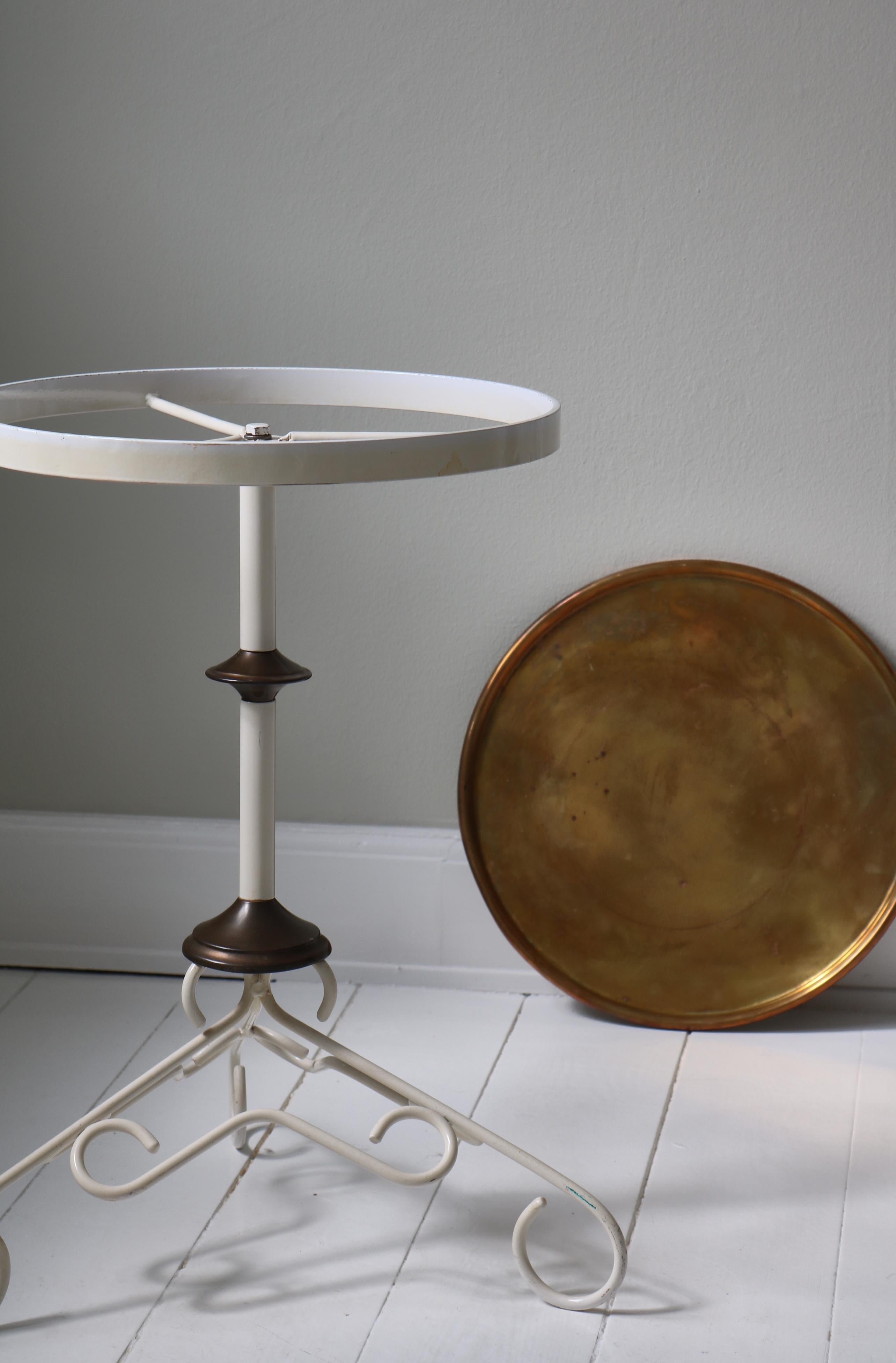 Scandinavian Art Deco Occasional Table in Patinated Brass & Iron, 1930s For Sale 2