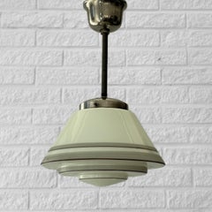 Scandinavian Art Deco pendant lamp, fluorescent glass, Sweden, 1930s