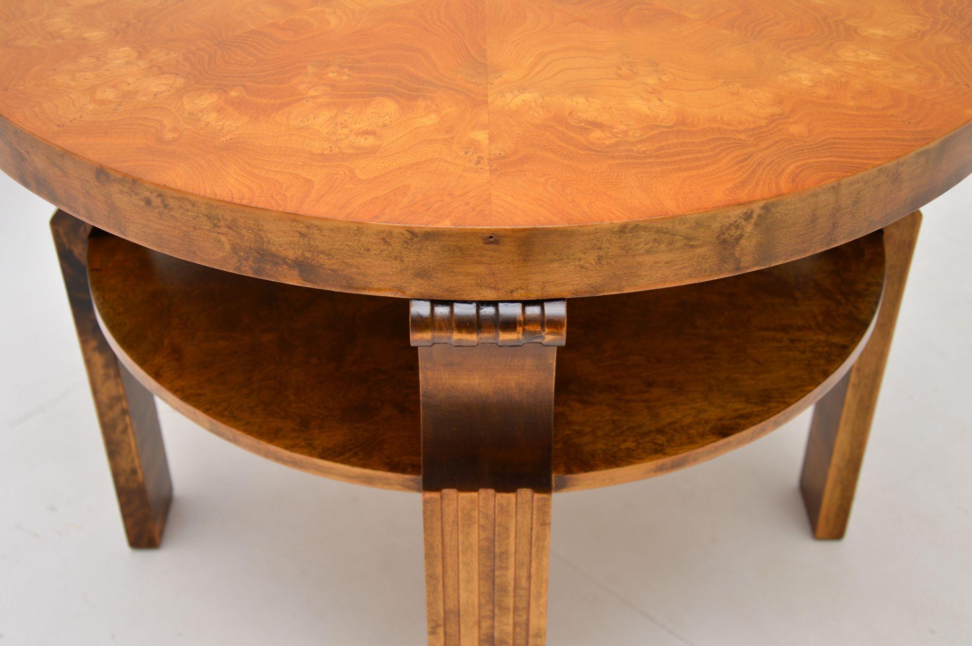 Scandinavian Art Deco Satin Birch Coffee Table For Sale 5