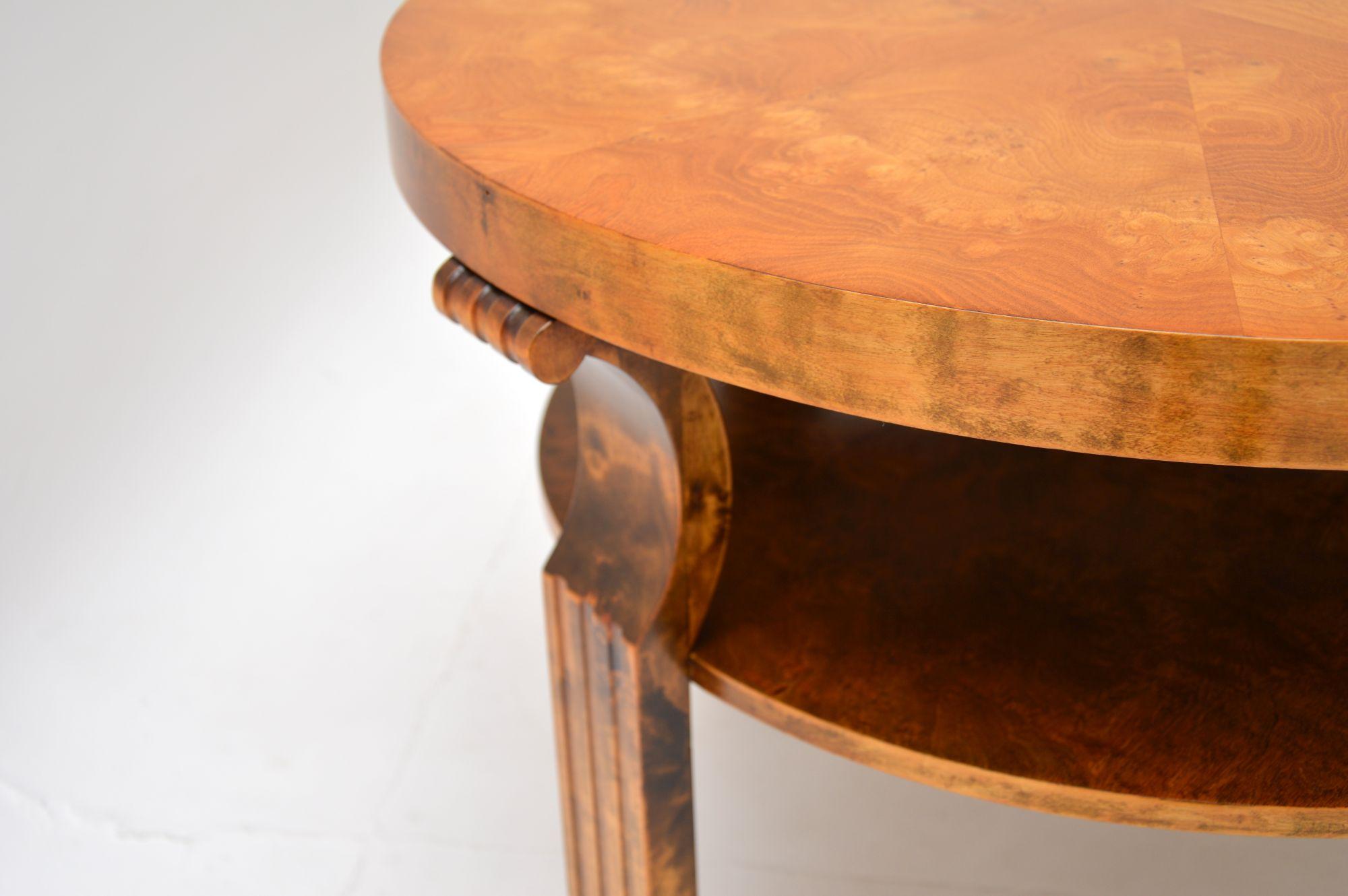 Scandinavian Art Deco Satin Birch Coffee Table For Sale 6