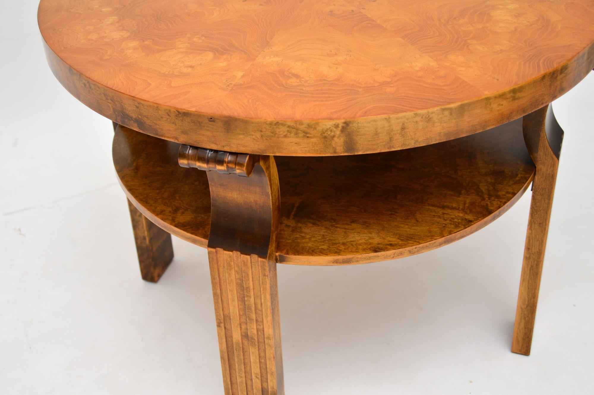 Scandinavian Art Deco Satin Birch Coffee Table For Sale 7