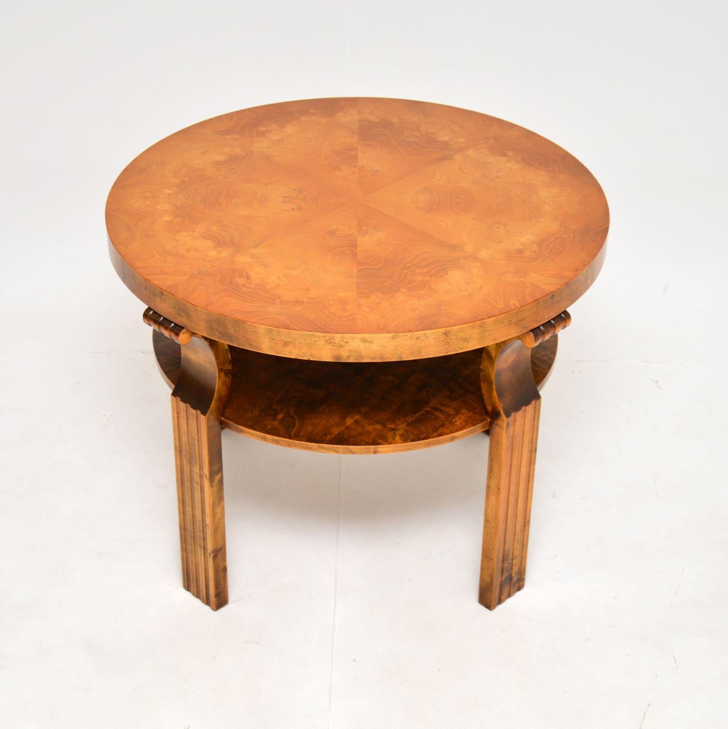 Scandinavian Art Deco Satin Birch Coffee Table In Good Condition For Sale In London, GB