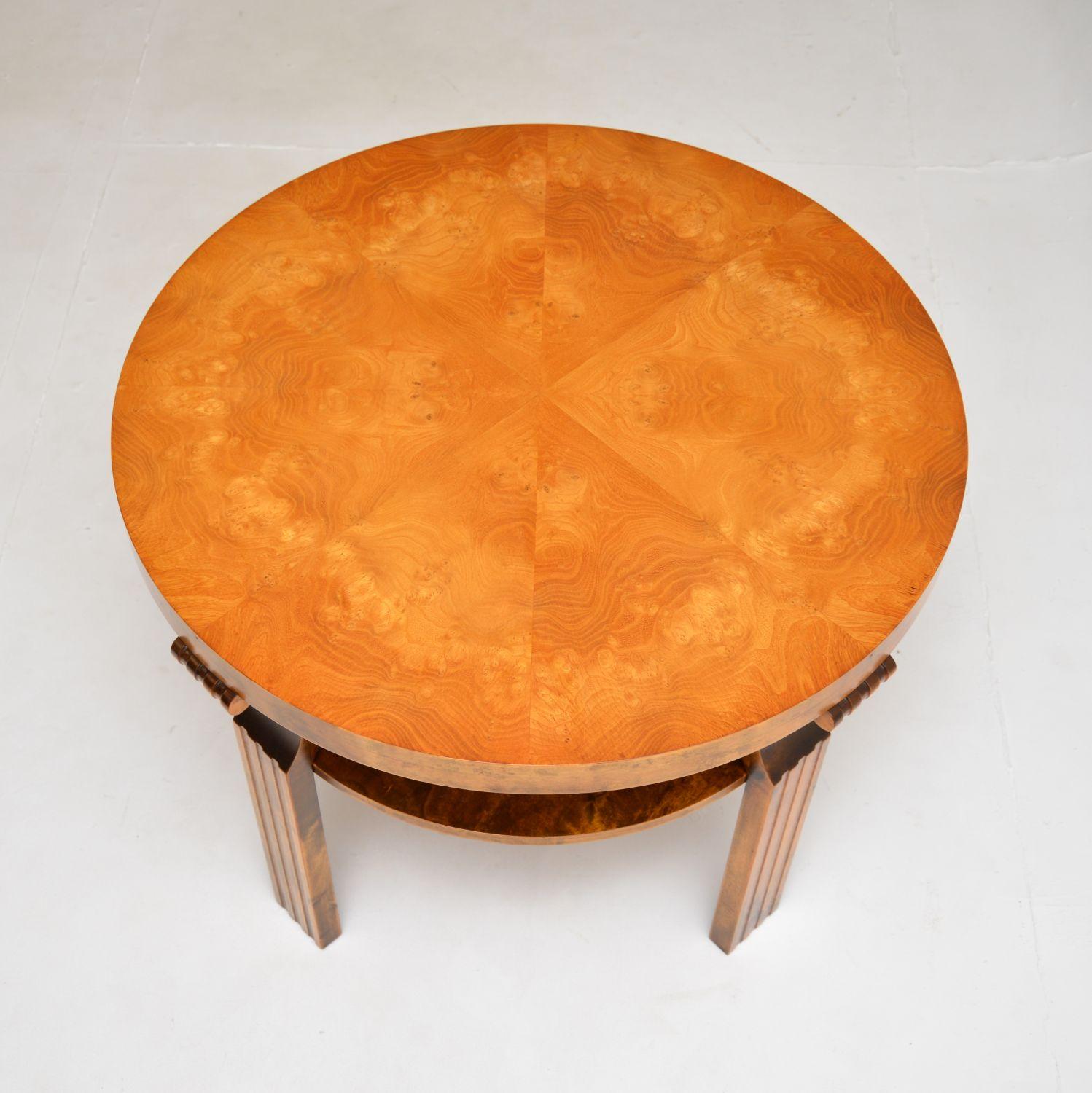 Early 20th Century Scandinavian Art Deco Satin Birch Coffee Table For Sale