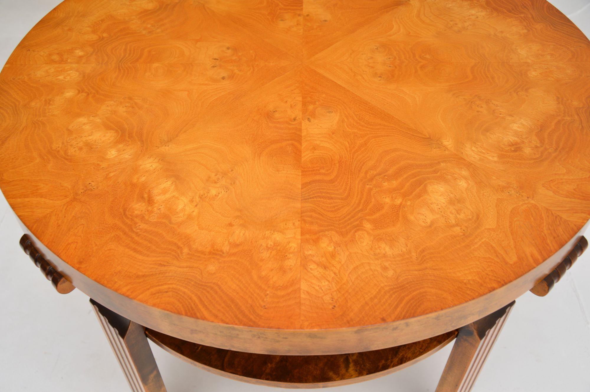 Scandinavian Art Deco Satin Birch Coffee Table For Sale 3