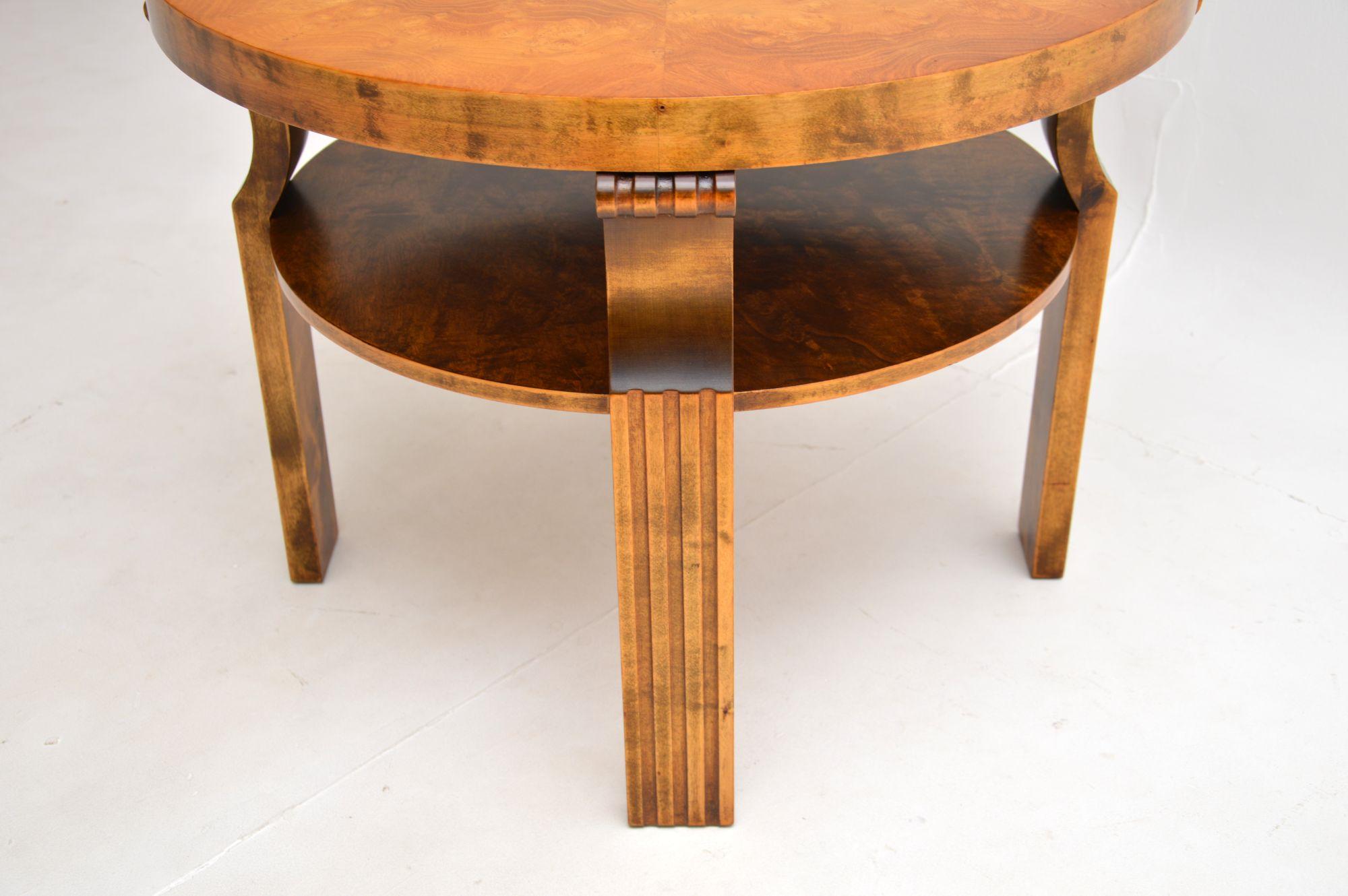 Scandinavian Art Deco Satin Birch Coffee Table For Sale 4