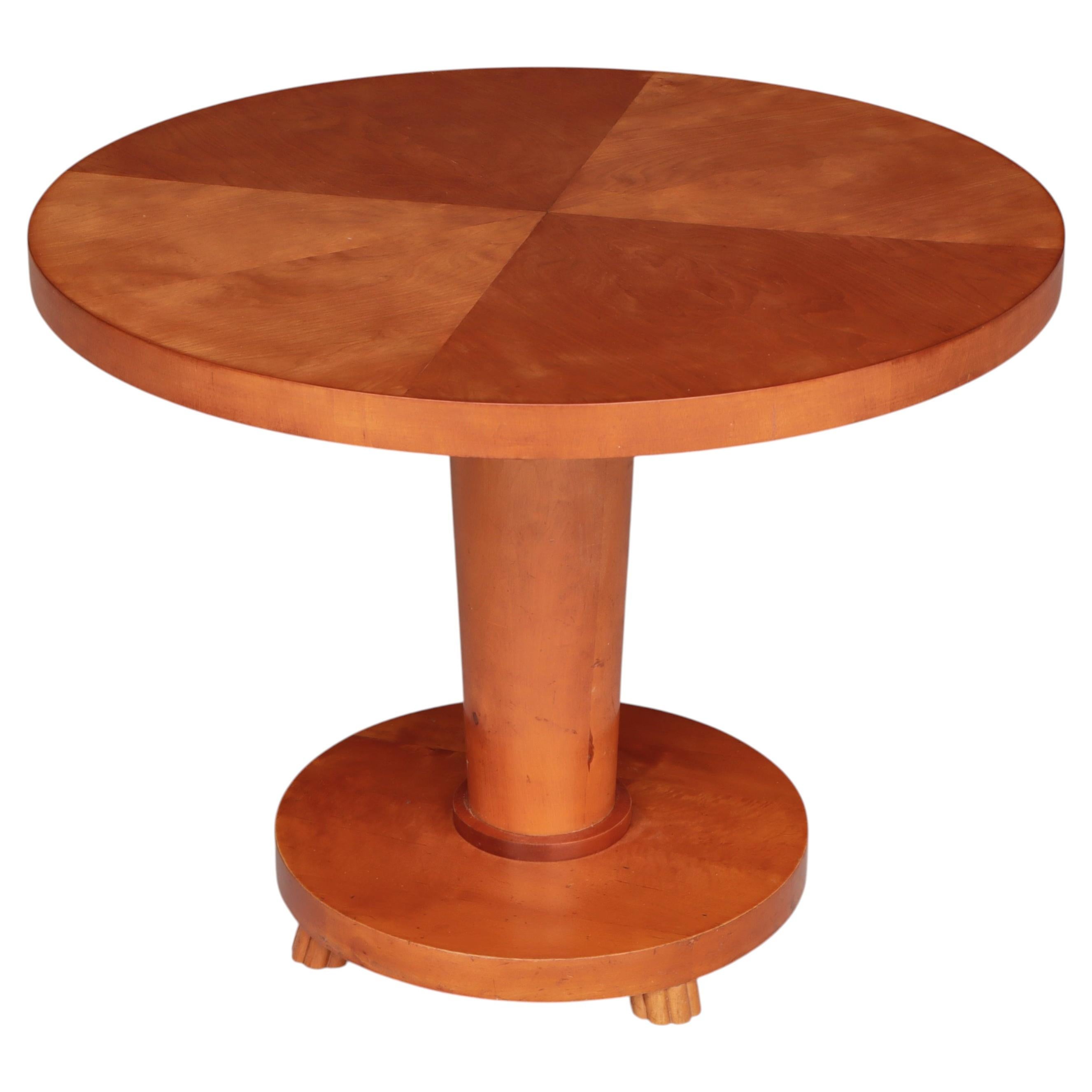 Table d'appoint scandinave Art déco en bois de bouleau par un ébéniste danois, années 1930