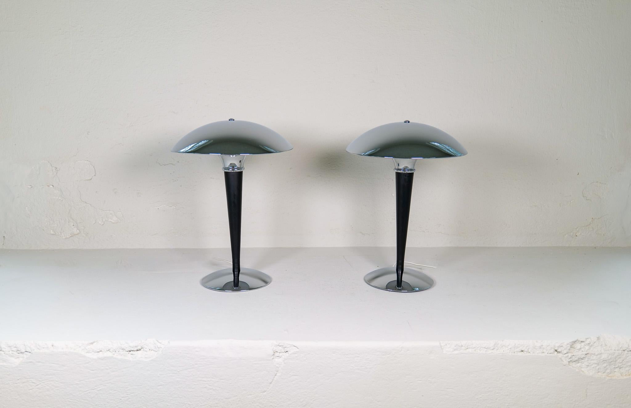 Swedish Scandinavian Art Deco Style Pair of Table Lamps Ikea, Sweden, 1980s For Sale
