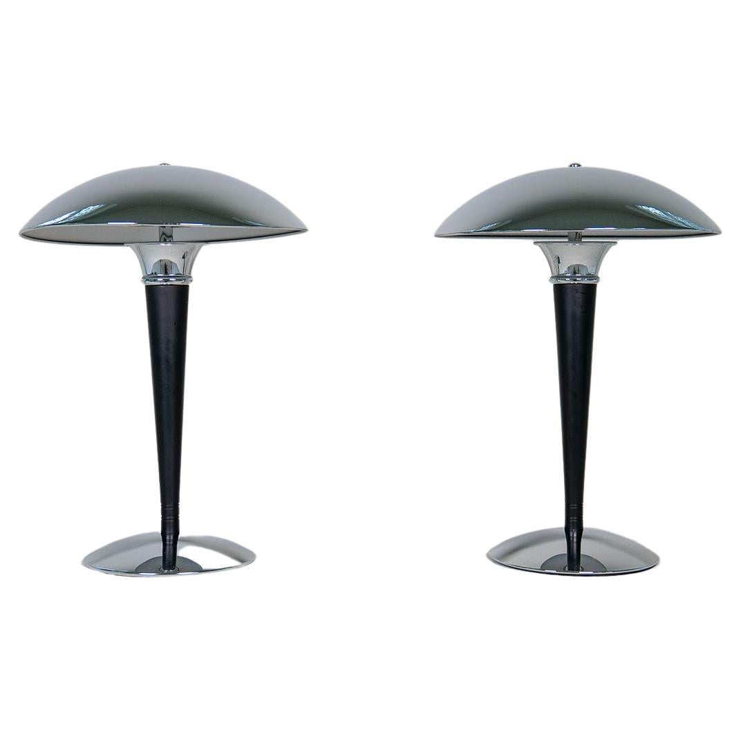 Scandinavian Art Deco Style Pair of Table Lamps Ikea, Sweden, 1980s For Sale