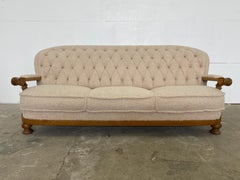 Scandinavian Art Deco Style Three-Seater Sofa, Beige Bouclé, 1950s