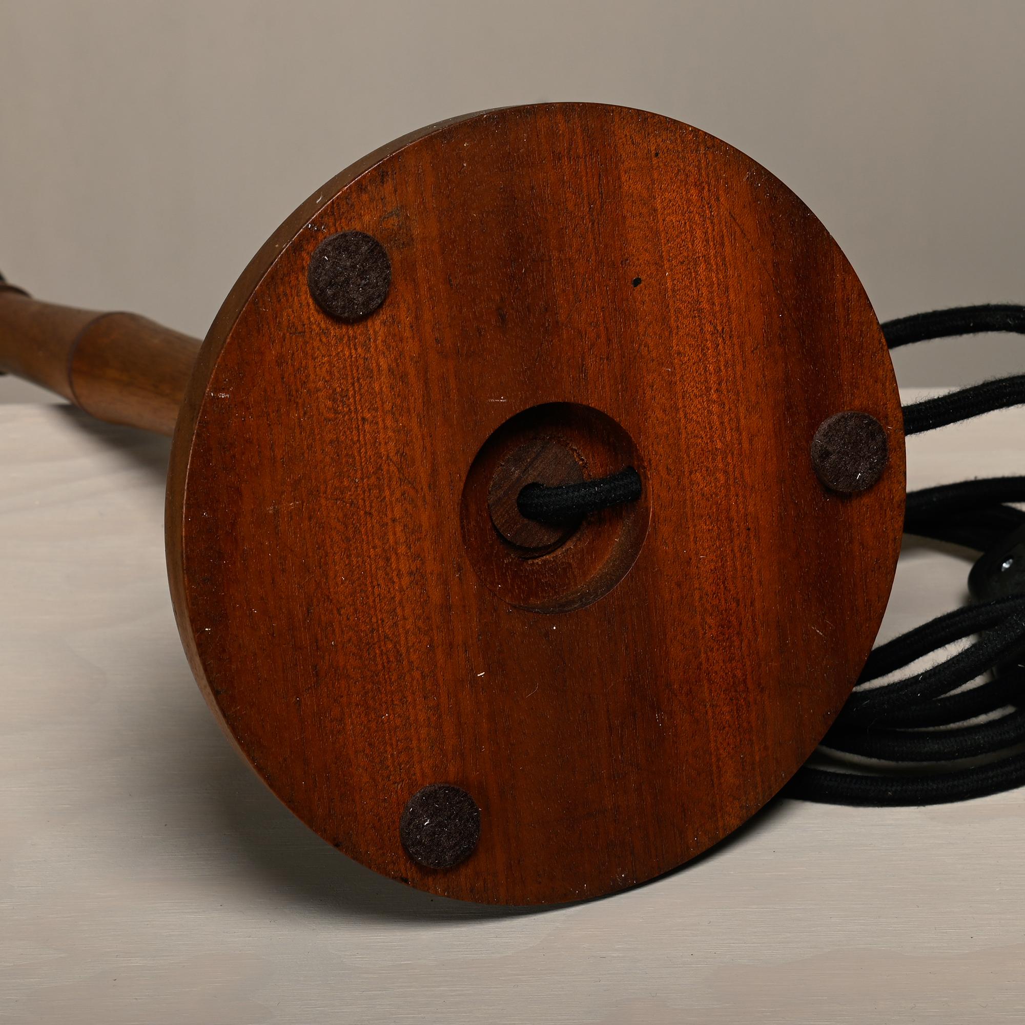 Scandinavian Art Deco Table Lamp in Teak, Denmark 1940s For Sale 4